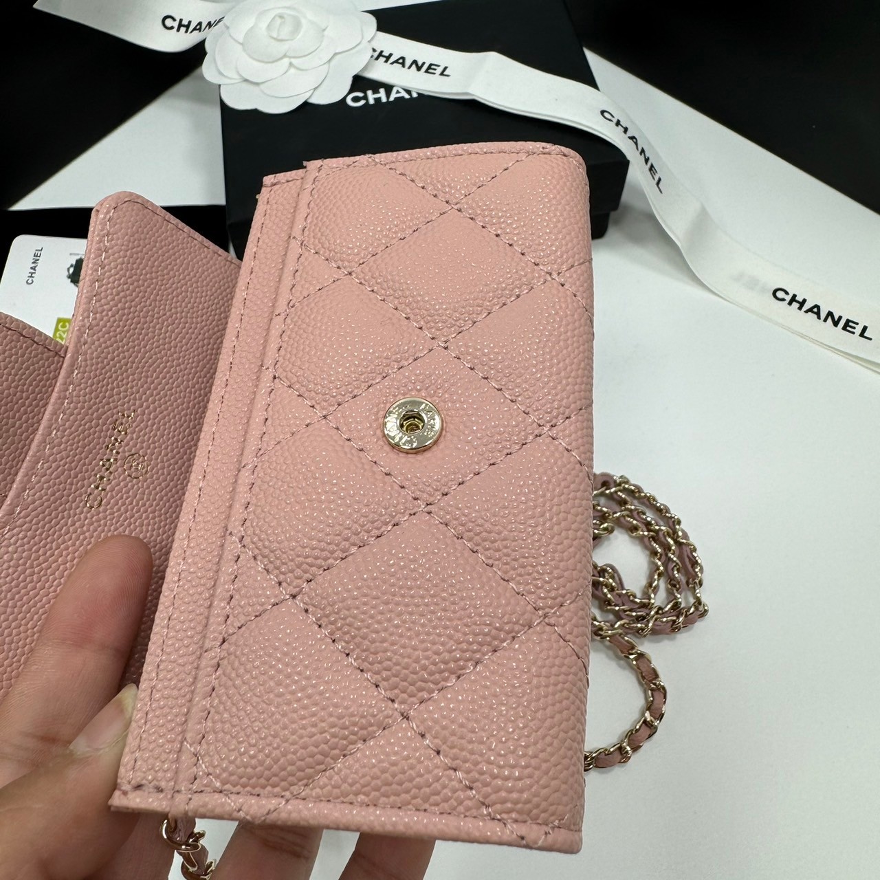 CHANEL mini wallet on chain crossbody กระเป๋าสตางค์พร้อมสายสะพายไซส์มินิ เกรดออริ 1:1 ใช้งานต่างประเทศได้ ภาพถ่ายจากงานขายจริง