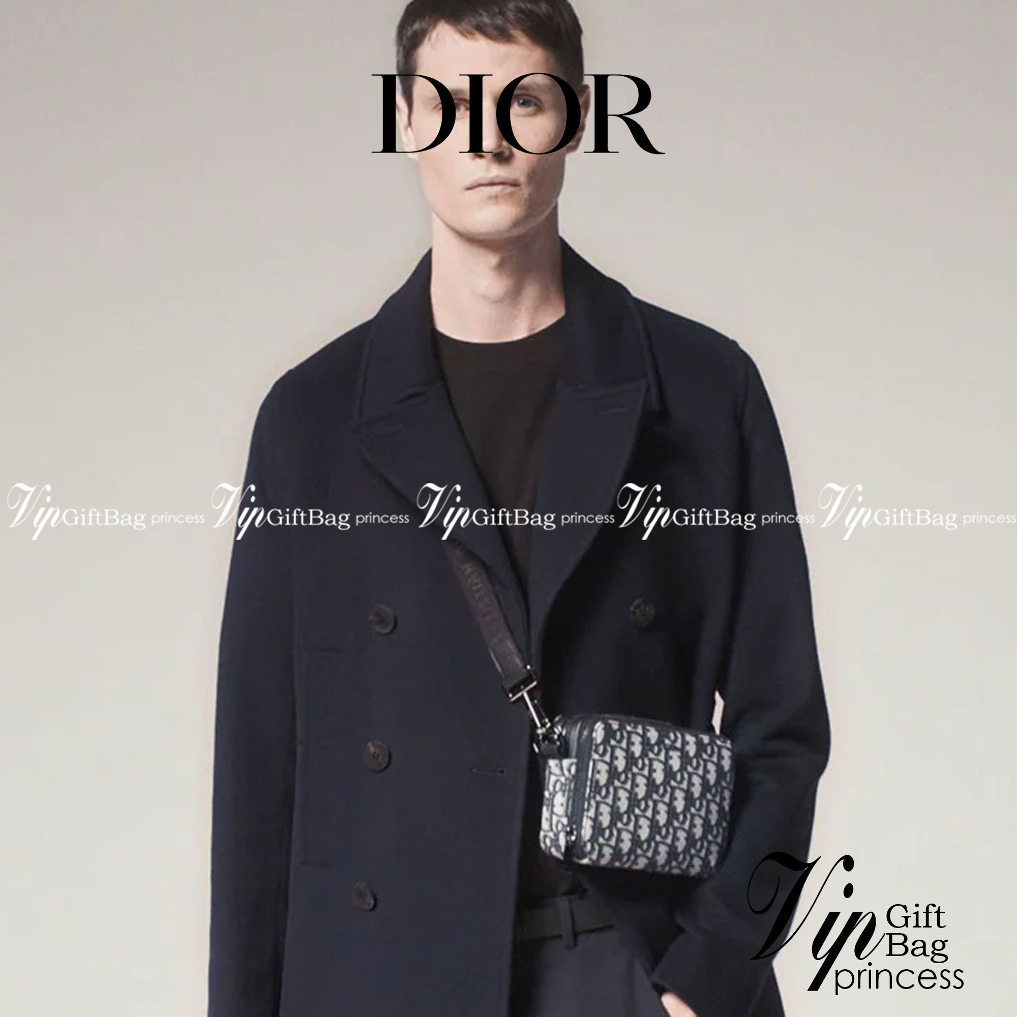 หนังแท้ DIOR POUCH WITH SHOULDER STRAP Oblique Jacquard พร้อมส่งที่ไทย งานหนังแท้และผ้าแจ็คการ์ดออริจินอล ภาพสินค้าถ่ายจากงานขายจริง ใช้งานต่างประเทศได้