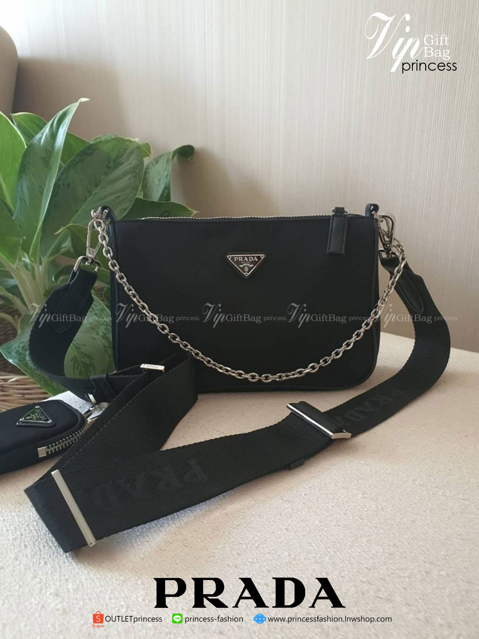 งานพรีเมี่ยมกิ๊ฟท์แท้ จากแบรนด์ PRADA ซื้อ1 ได้ไปถึง3 สายแบนสะพาย CROSSBODY