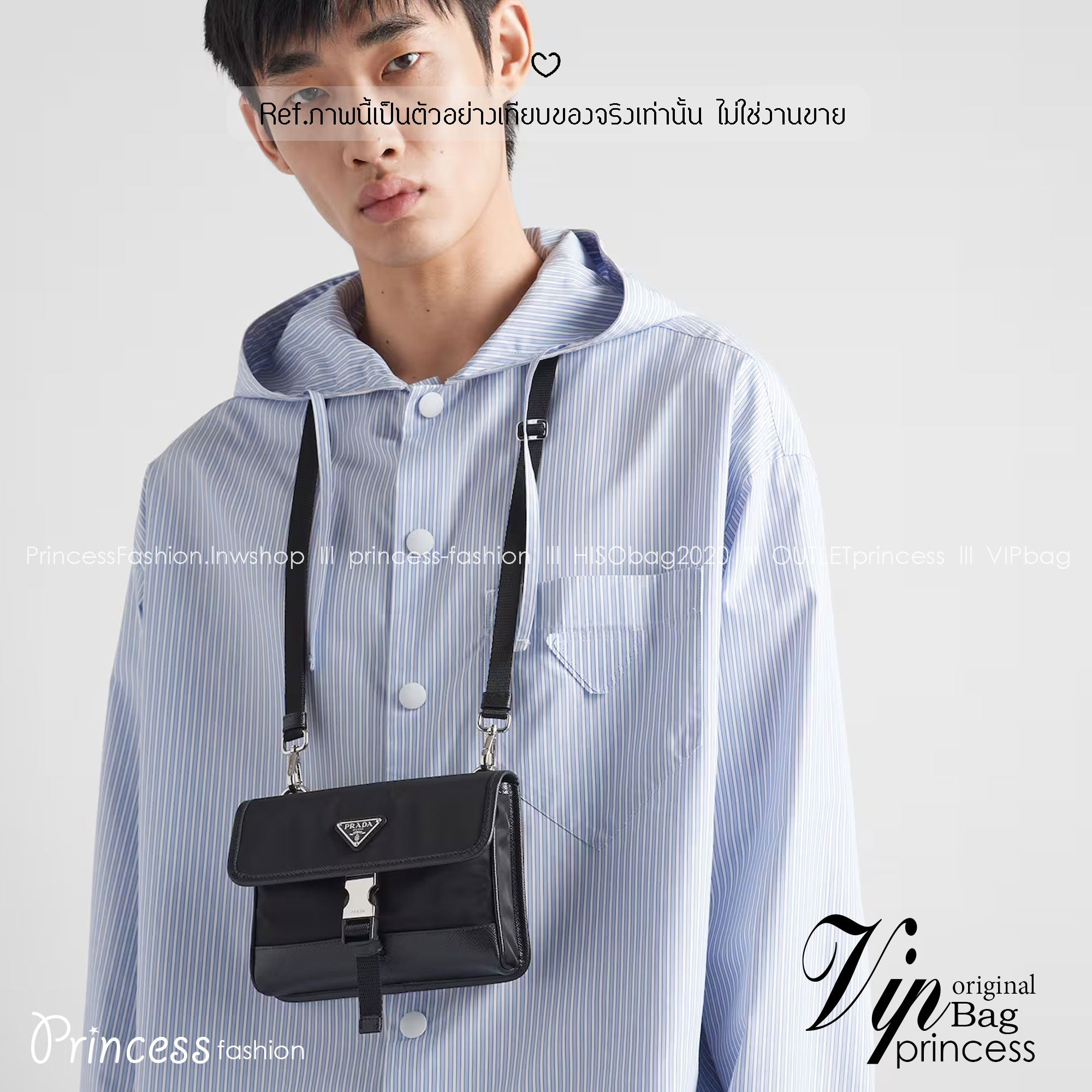 PRADA Re-Nylon and Saffiano leather smartphone case / PRADA Crossbody Nylon Men Bag กระเป๋าสะพายใบกะทัดรัด เป็นใบที่ท่านชายควรมีมาก งานสวยเท่ห์ ใช้ได้ทั้งชายหญิง เหมาะกับ everyday look มากๆค่ะ