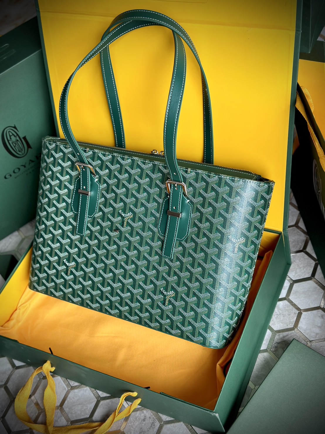 GOYARD Goyardine Sac Marie Galante MM / GOYARD Tote Bag กระเป๋าทรงโท้ทจุของได้เยอะ งานสวยเนี๊ยบ เกรดออริ สลับแท้ 1:1 ใช้ต่างประเทศได้
