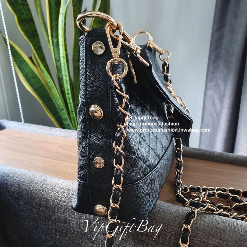 Chanel quilted Logo Strap crossbody clutch bag