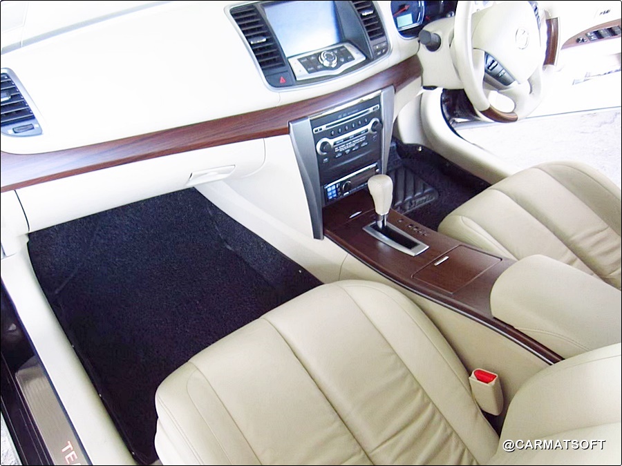 พรมไวนิลดักฝุ่น NISSAN TEANA J32 ปี2009-13 พรมดักฝุ่นรถยนต์ รีดขอบ เต็มคัน สีดำ เข้ารูป สวยงาม
