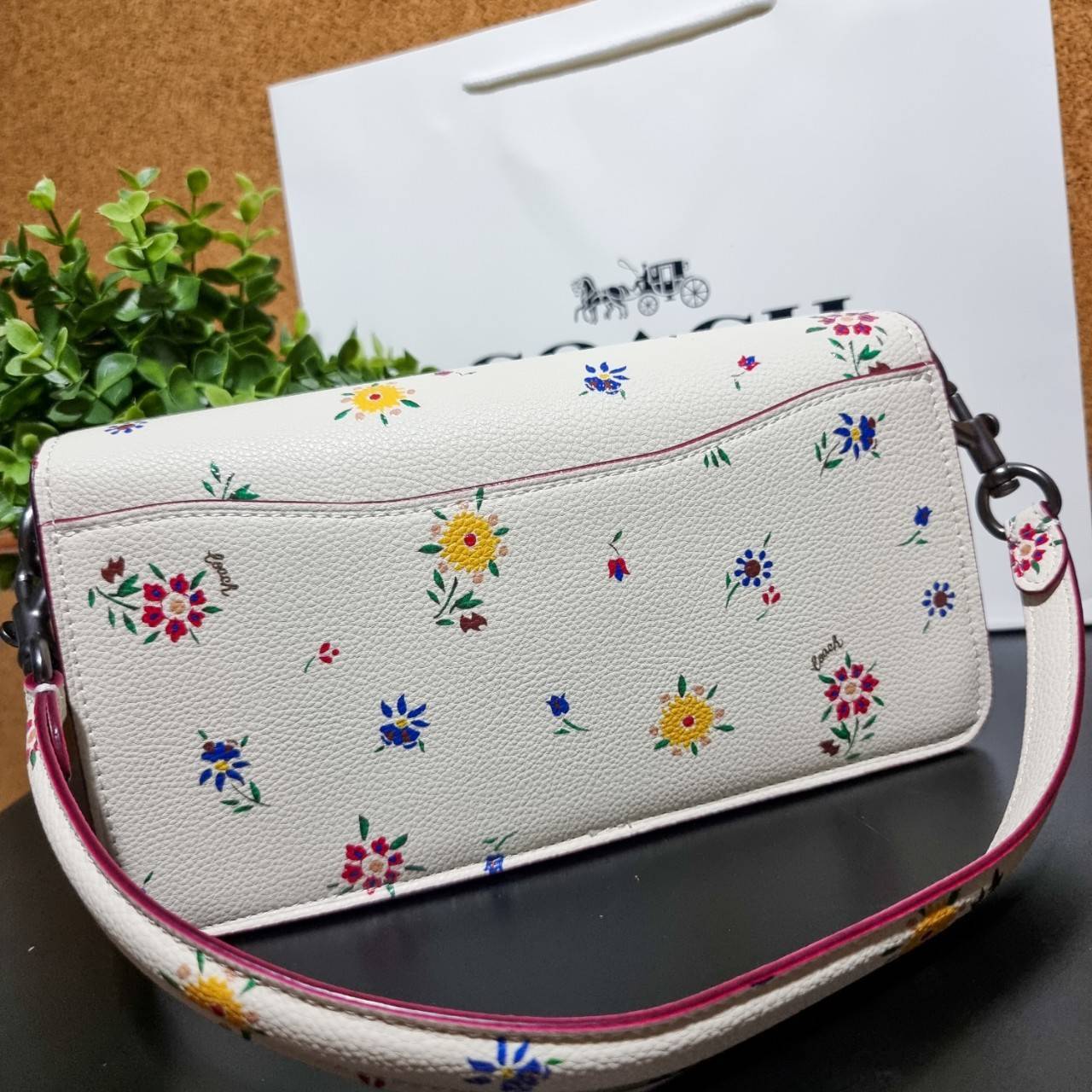 COACH TABBY SHOULDER BAG 26 WITH WILDFLOWER PRINT 630 WITH FLORAL EMBROIDERY 627