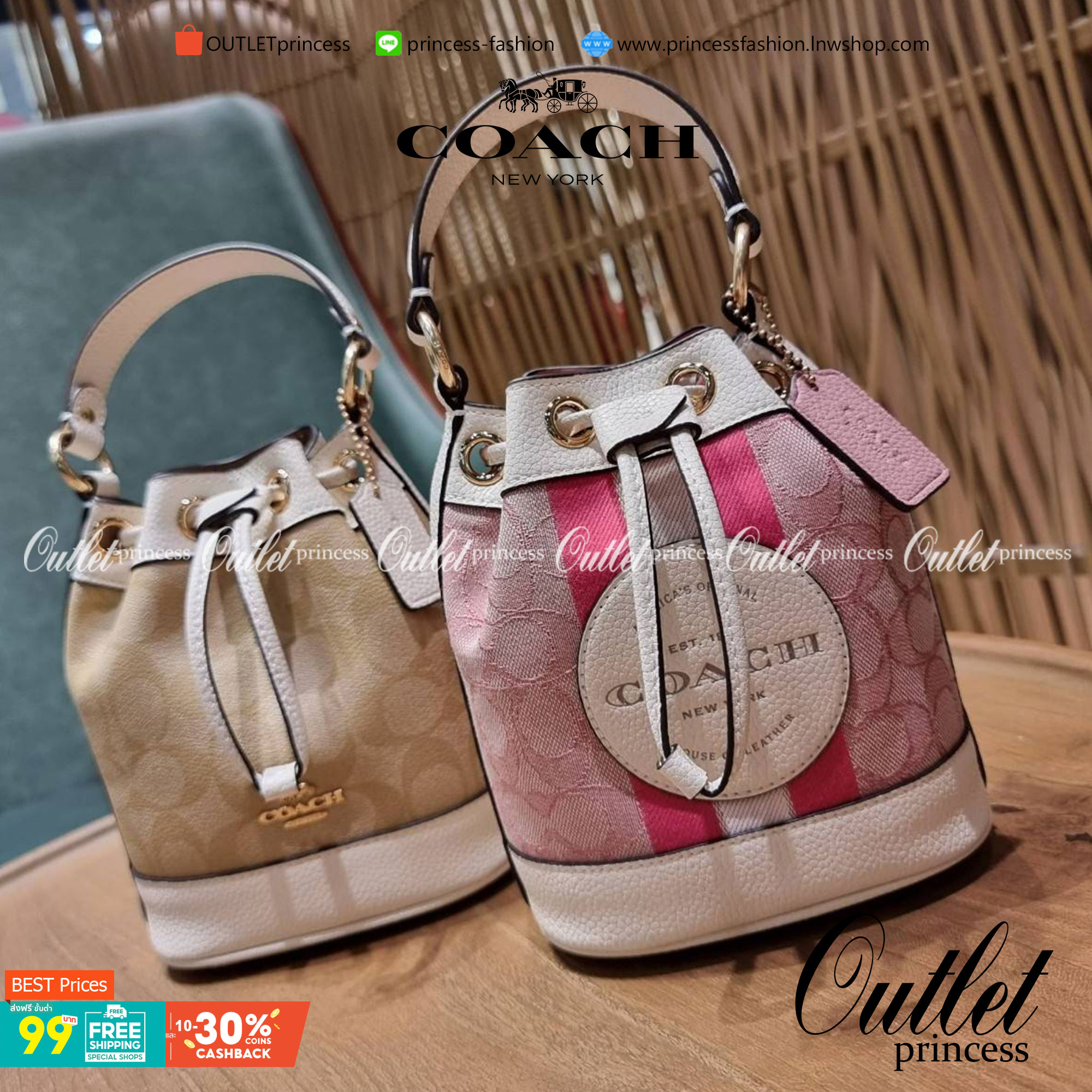 COACH C5121 DEMPSEY 15 DRAWSTRING MINI BUCKET BAG น้องคนสวยมาใหม่จ้า รุ่นใหม่กริ๊บ!! ยังไม่เข้าช็อปไทย ละมุนคุณหนูต้องมาแล้วแหละ กระเป๋าทรงถังไซส์มินิ ใช้งานง่ายด้วยการรูดหนังปิดรอบปากกระเป๋า ทุกอย่างลงตัวที่สุด!! มาพร้อมตัวห้อยรูปหัวใจสีทองกุ๊กกิ๊ก น่ารั