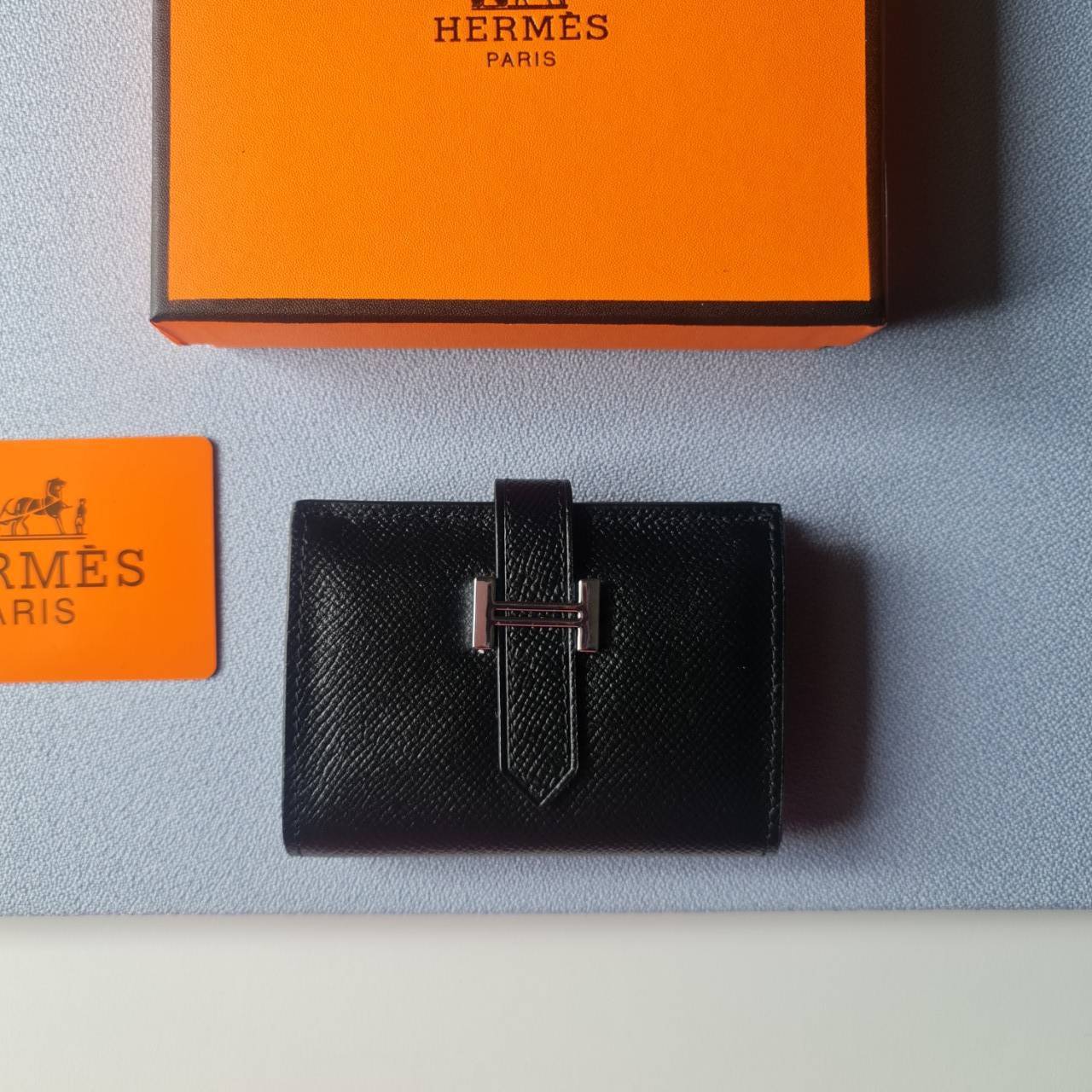 VIP หนังแท้ 】HERMES MINI BEARN WALLET UNISEX