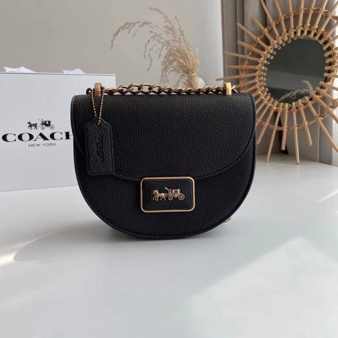 COACH ALIE SADDLE BAG : BLACK
