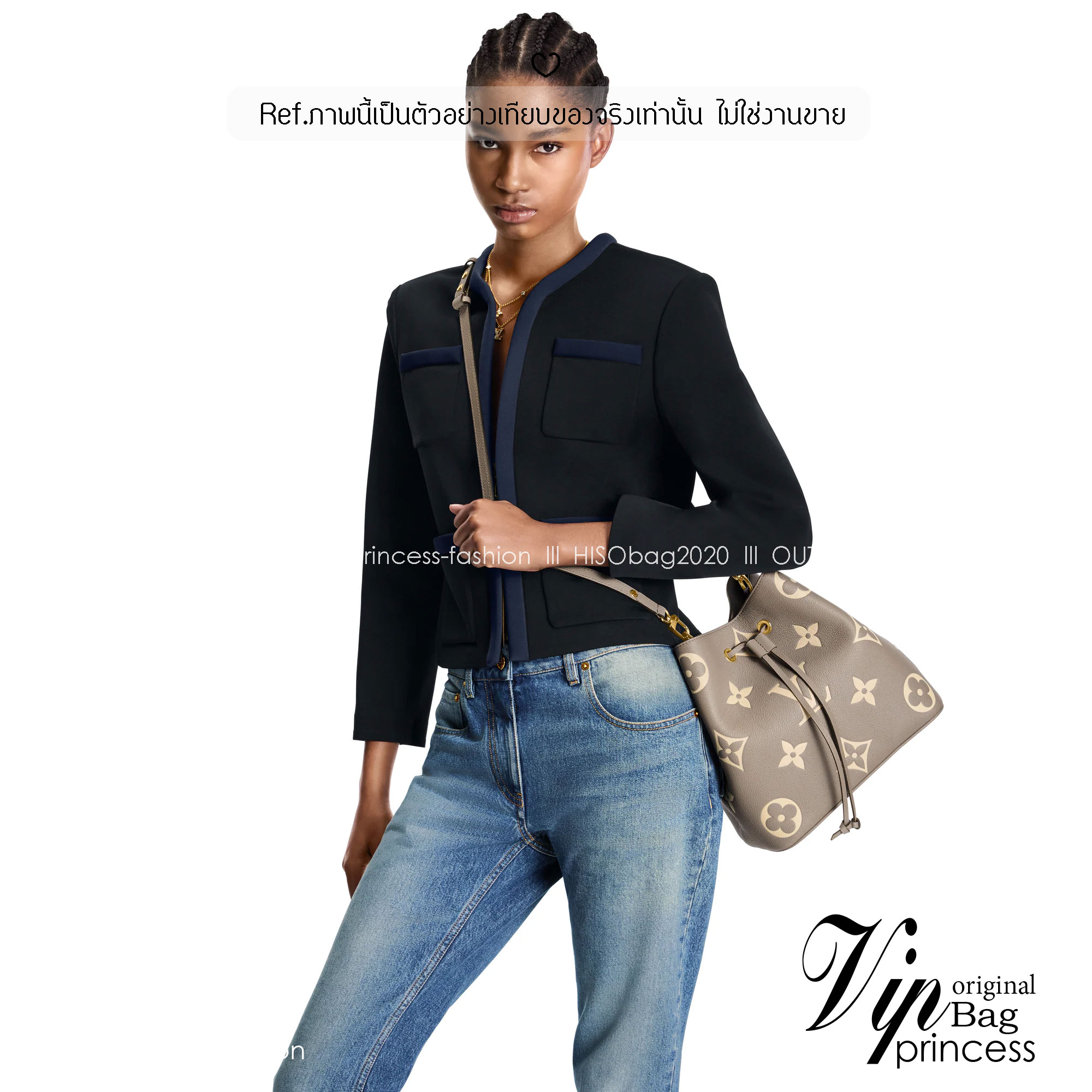 ORI หนังแท้ | LV NeoNoe MM Bucket bag Monogram Flower กระเป๋าสะพายทรงบัคเก็ต เอกลักษณ์ LV และลาย Monogram Flower อันโดดเด่นเพิ่มสไตล์ มีเสน่ห์ชวนหลงใหล