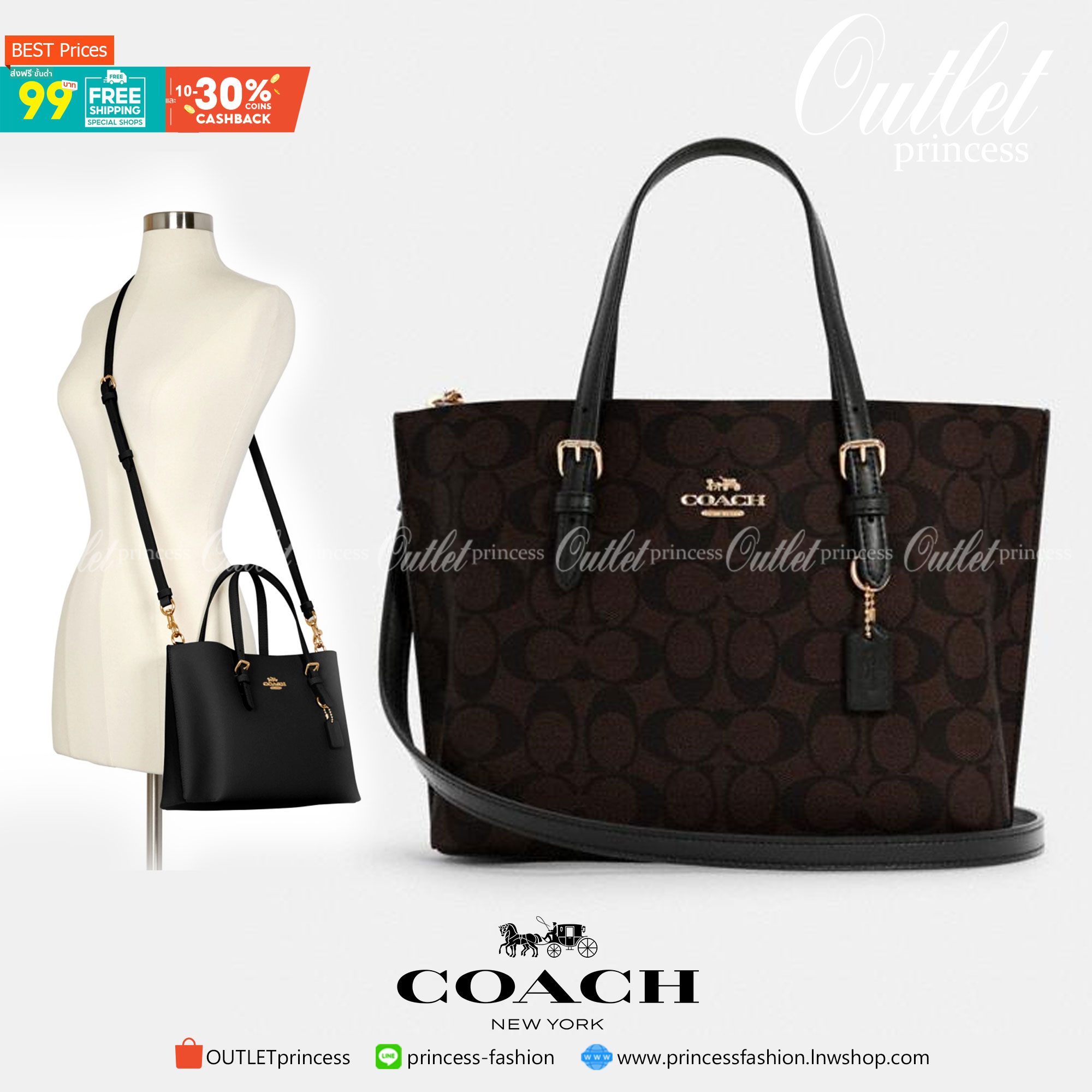 COACH C4250 MOLLIE TOTE 25 IN SIGNATURE CANVAS น้องมาแล้วจ้าาา ใหม่ล่าสุด กระเป๋าโท้ทไซส์เล็กที่สาวๆตามหา ดีไซน์คลาสสิคเหมือนเดิม เพิ่มเติมคือสะดวกขึ้นเยอะ!! ย่อส่วนมาจากใบใหญ่เป๊ะๆ น่ารักน่าใช้มากๆ วัสดุหนังแคนวาสเคลือบลาย ภายในโล่งกว้าง มีช่องซิปกลางใส่