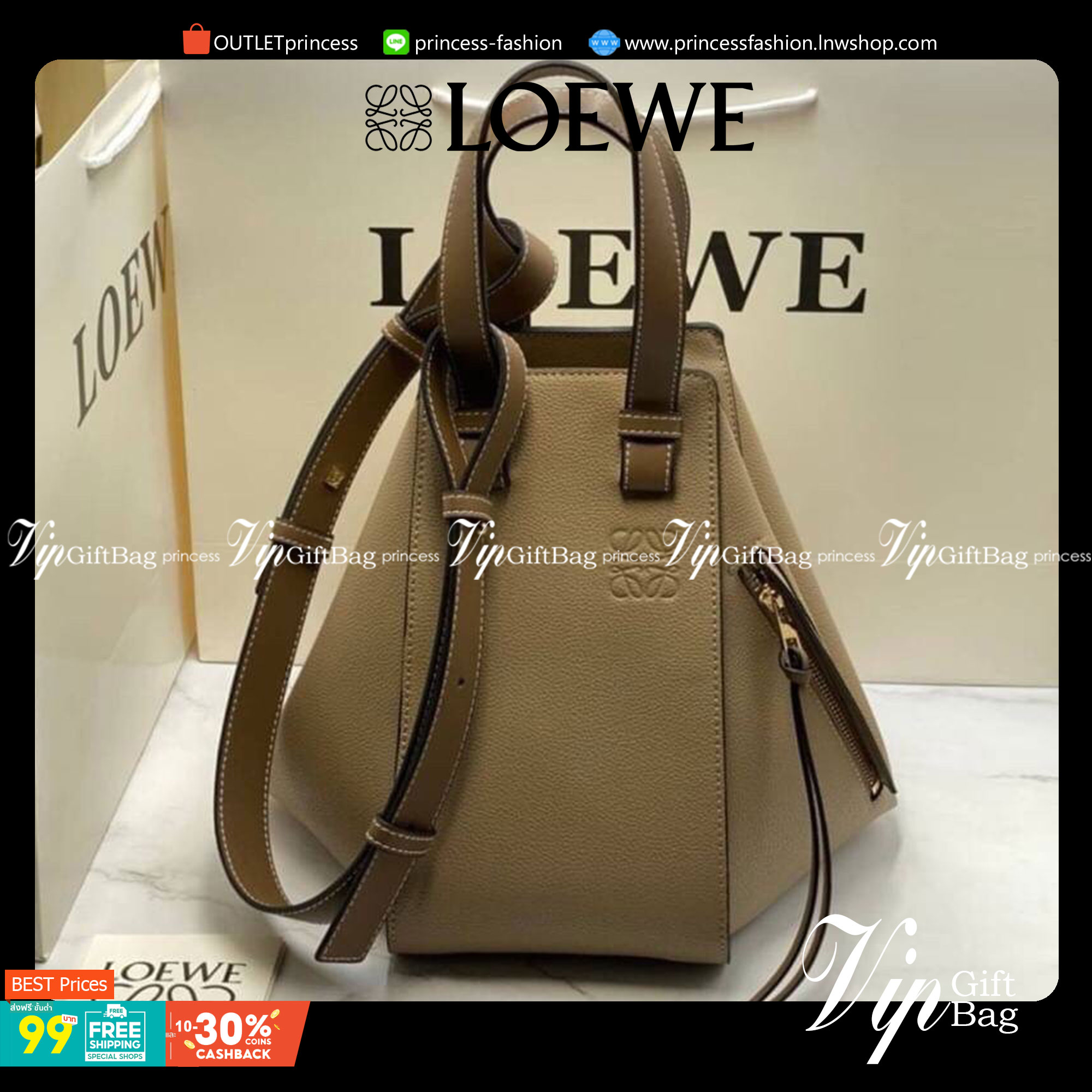 VIP GIFT 】หนังแท้ Loewe Small Hammock bag in pebble grain calfskin A multifunctional bag with supple side panels that release to change its shape. Looped straps allow the bag to be worn in multiple ways. This small version is in pebble grain calfskin.