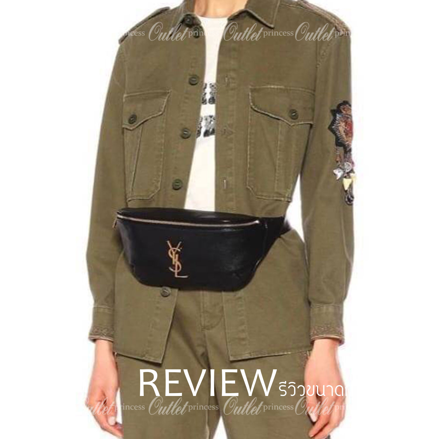 พรีเมี่ยมกิ๊ฟแท้ 100% 】VIP YSL Belt Bag กระเป๋าคาดอก คาดเอว งานดี หนังสวย ทรงเทห์ Black leather