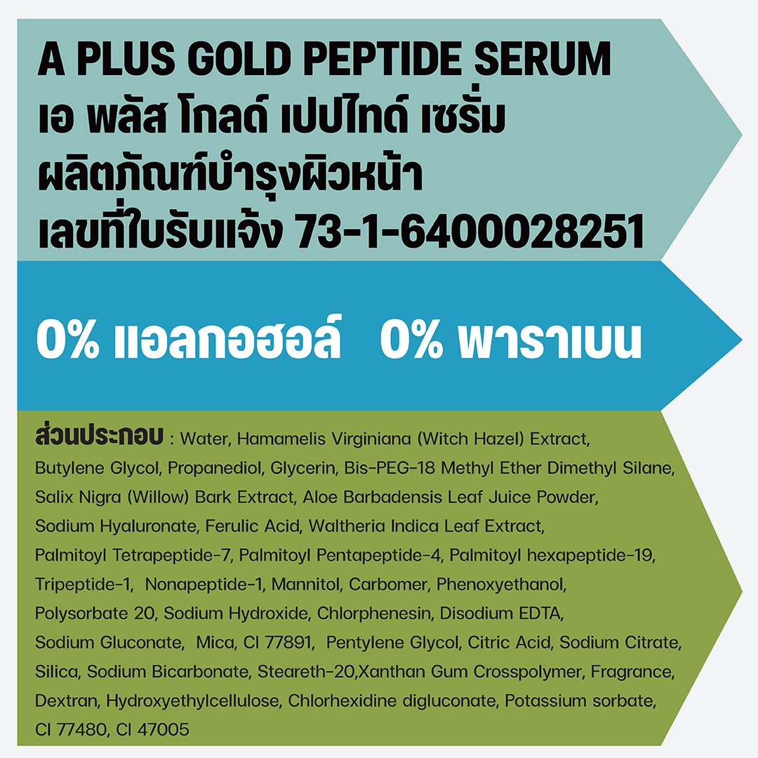 โกลด์ เปปไทด์ เซรั่ม เปปไทด์ 5 ชนิด ผิวเรียบเนียน อ่อนเยาว์ กระจ่างใส
