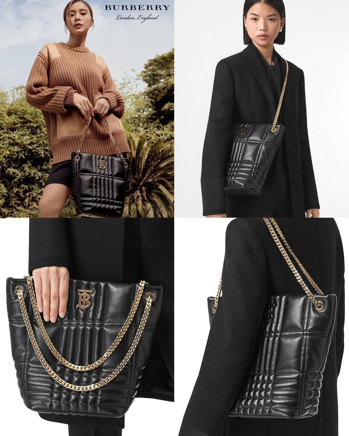 BURBERRY FRAGRANCES LAMBSKIN BAG VIP หนังแท้ Lambskin นิ่มสวยหรูดูดี ภายในโล่งกว้างใส่ของได้เยอะ มาพร้อมสายสะพายโซ่ทองสามารถซ้อนสายสั้นสะพายไหล่ได้หรือจะใช้สายยาว Crossbody ก็ดูดีมาพร้อมกล่องแบรนด์ Original Package อีกรุ่นหายากที่น่าใช้น่าสะสม Rare items 