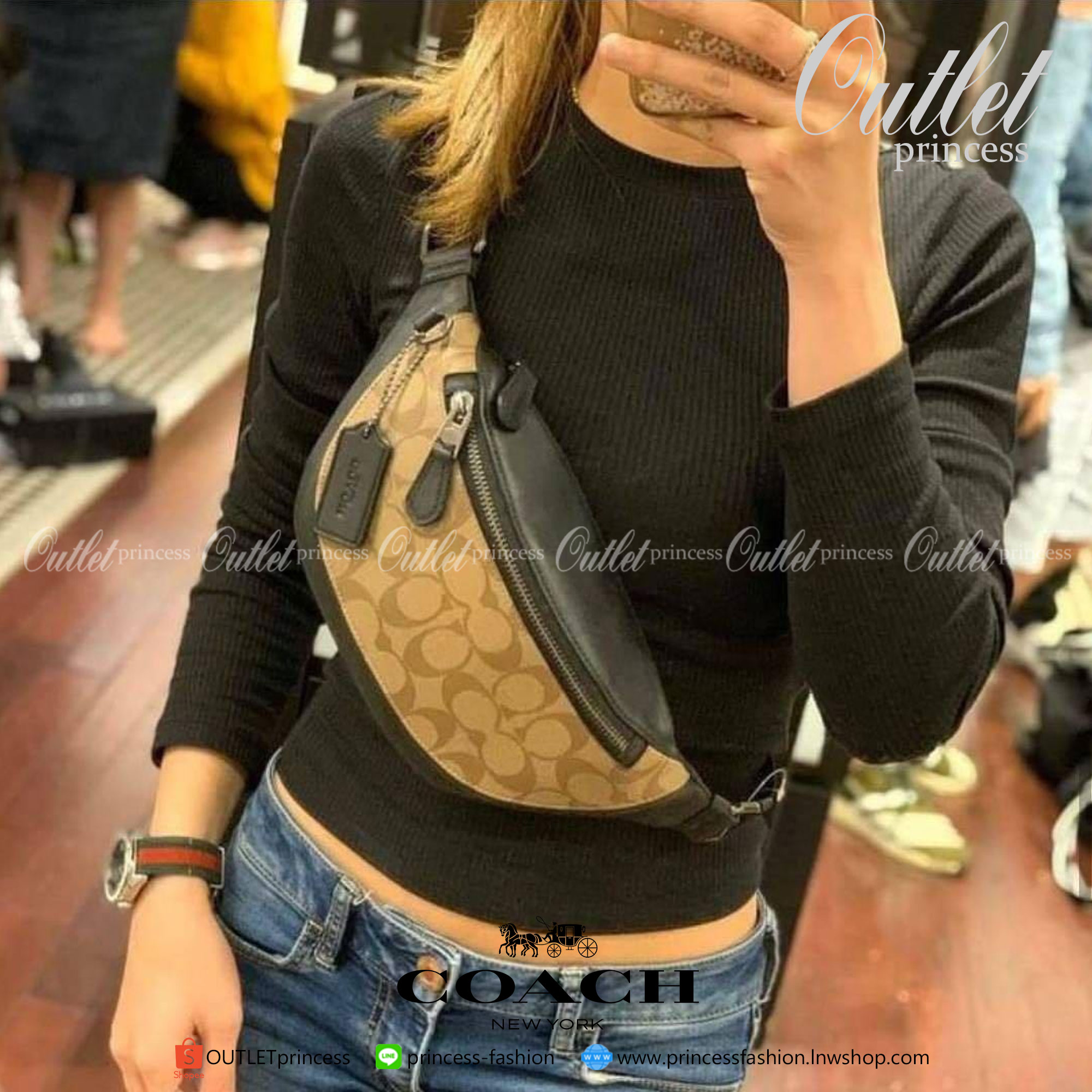 Coach F84711 Warren Mini Belt Bag In Signature Canvas กระเป๋าคาดอก คาดเอว ขนาดกำลังดี ใช้งานง่าย ใช้ได้ทั้งหญิงและชาย