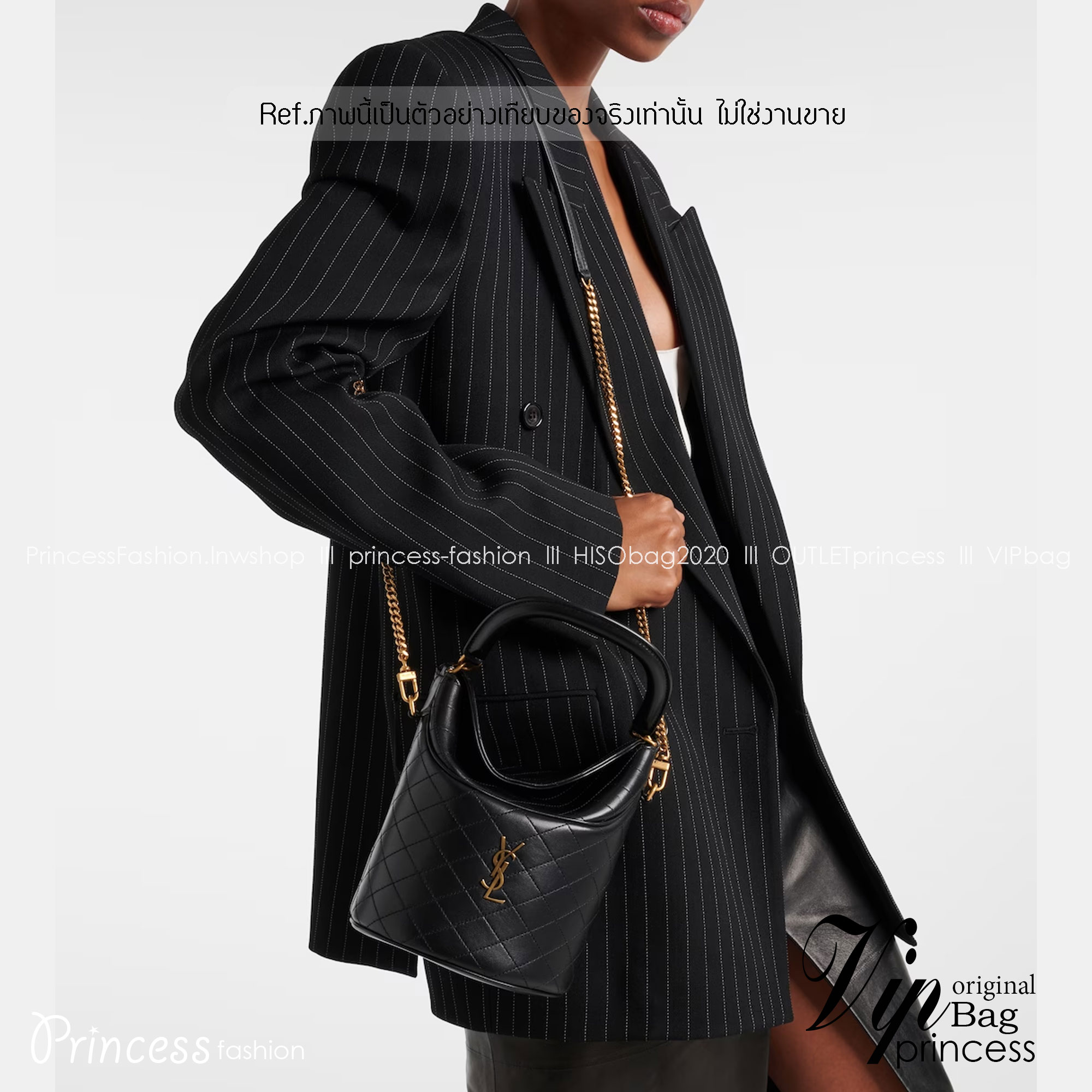 YSL mini Gaby lambskin bucket bag กระเป๋าสะพายทรงถัง งานหนังเต็มใบ สีดำอะไหล่ทองสวยคลาสสิก 🧡เกรดวีไอพี ไฮเอน