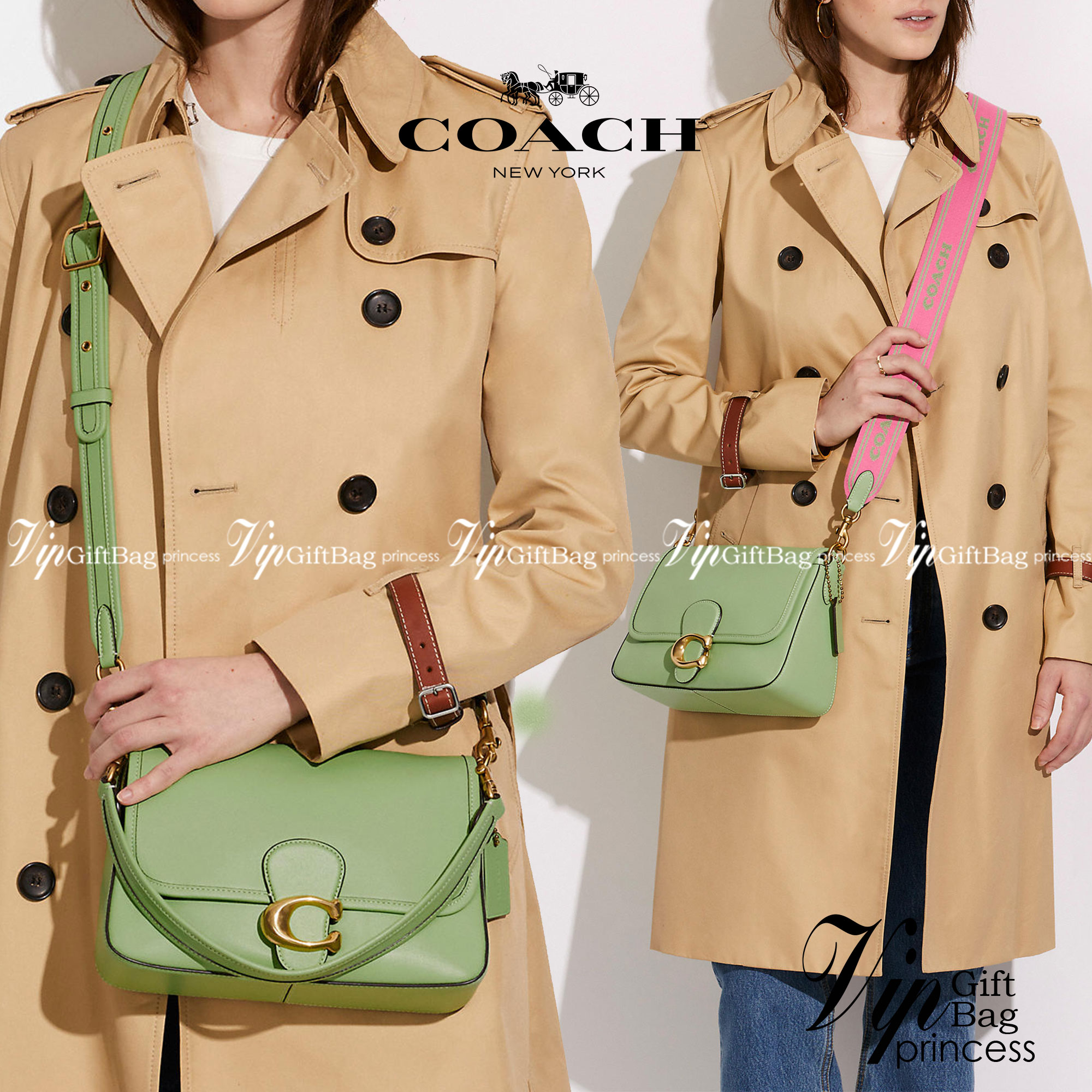 COACH SOFT TABBY SHOULDER BAG IN COLORBLOCK พร้อมส่งที่ไทย มาพร้อมสายสะพายยาว 2 เส้น เปลี่ยนใช้งานได้หลากหลายสไตล์ แค่สายก็คุ้มมากแล้วค่าาา