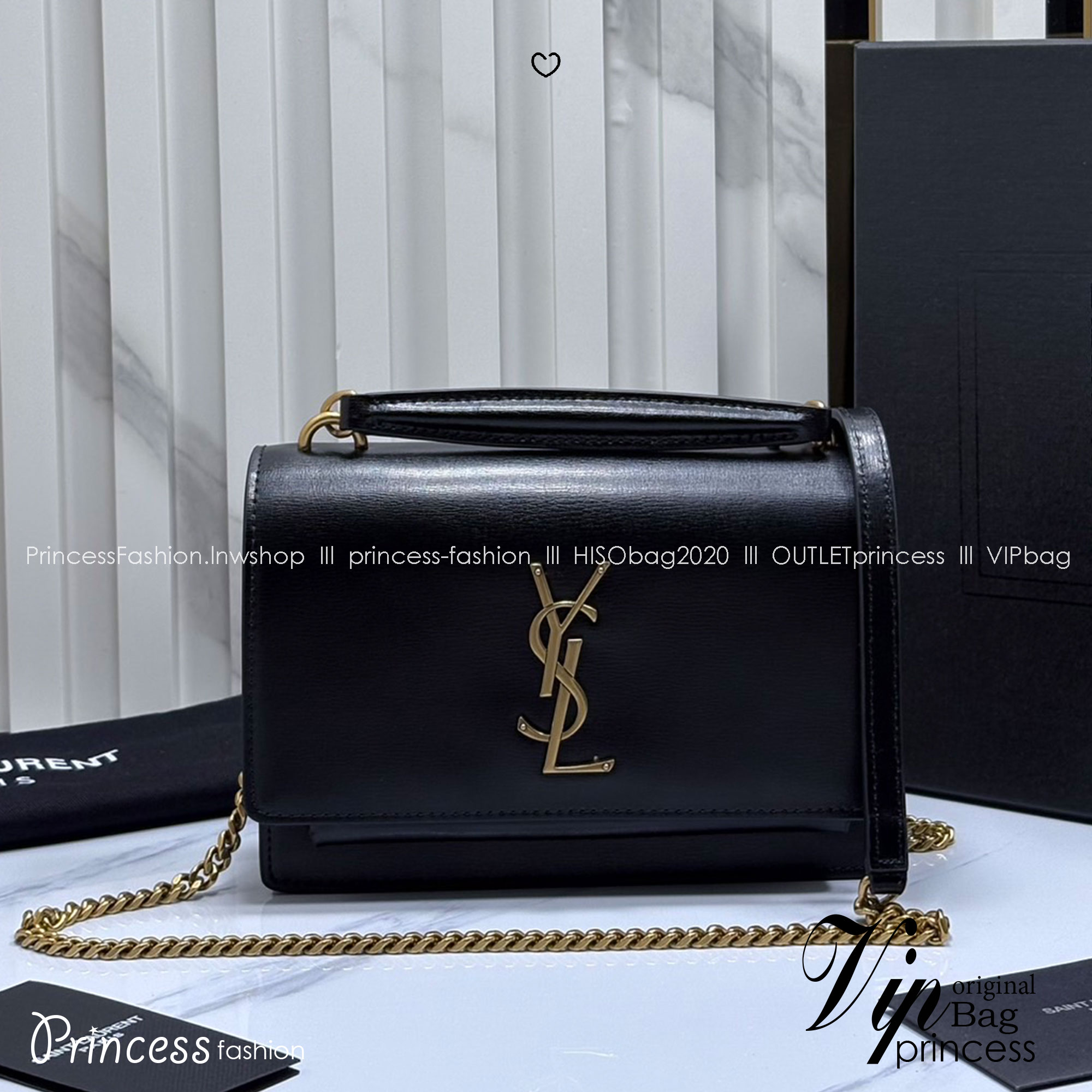 ORI หนังแท้ | YSL Sunset medium in smooth leather กระเป๋าสะพายข้างดีไซน์เรียบหรู โลโก้สวยโดดเด่น ไอเท็มขึ้นแท่น the best seller!!