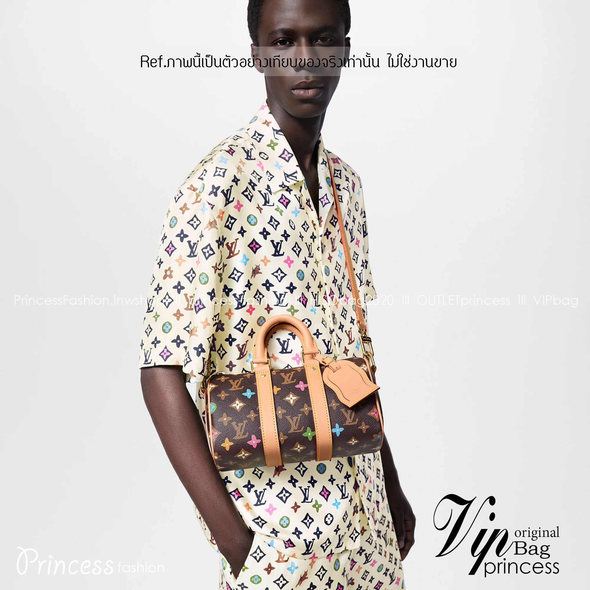 LV Keepall Bandouliere 25 Monogram Other Craggy กระเป๋าสะพายใบเล็กหลากสีสัน เกรดออริ 1:1 ใช้งานต่างประเทศได้