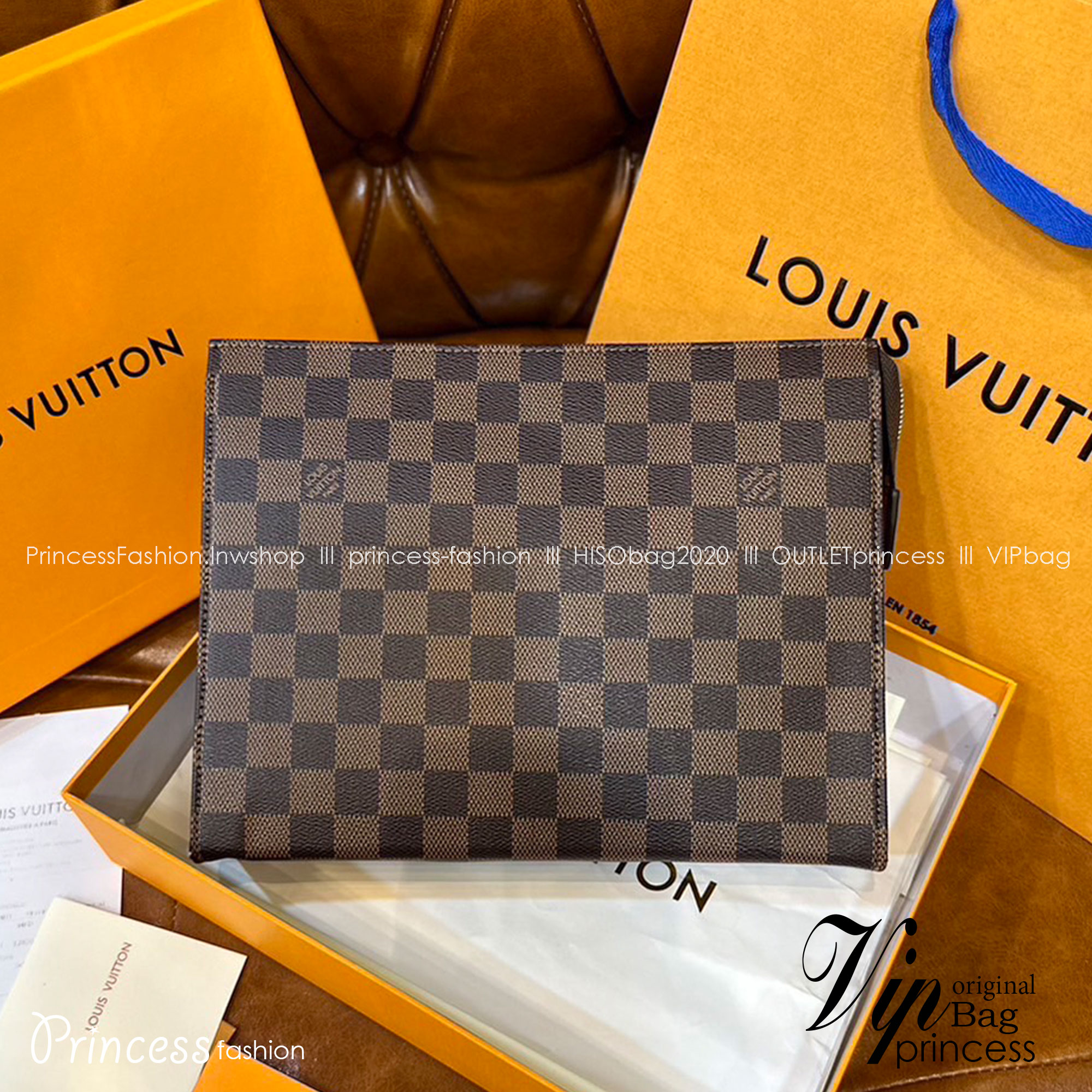 LV Pochette Voyage MM / LV Clutch กระเป๋าถือทรงคลัช ทรงพอช เกรดออริ สลับแท้ 1:1 ใช้ต่างประเทศได้ ใช้ได้ทั้งชายหญิง