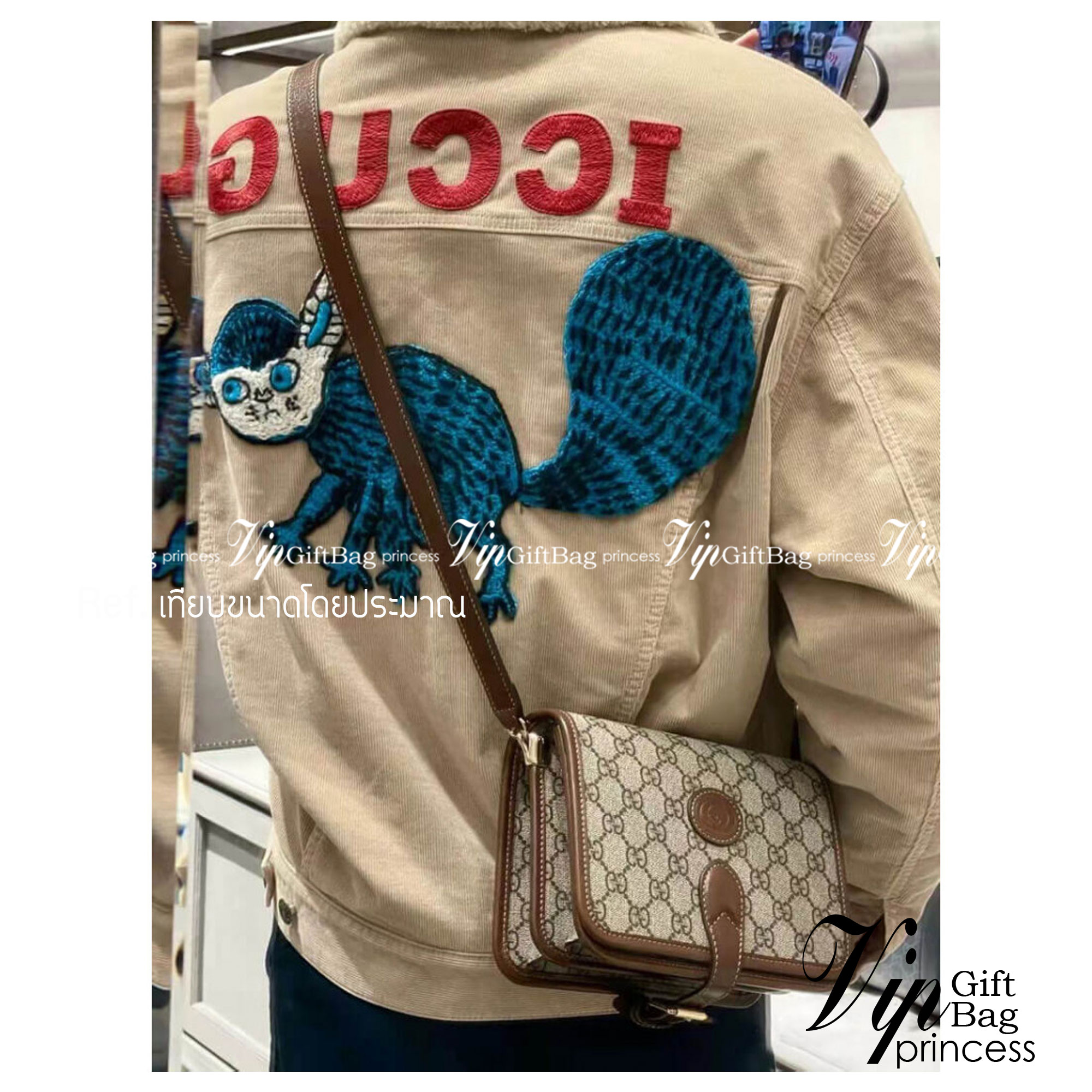 Gucci Mini shoulder bag with Interlocking G กระเป๋าสะพาย อีกหนึ่งในสัญลักษณ์ที่สำคัญของแบรนด์ วัสดุแคนวาสโมโนแกรมสวยงาม ภาพถ่ายจากงานขายจริง ใช้งานต่างประเทศได้