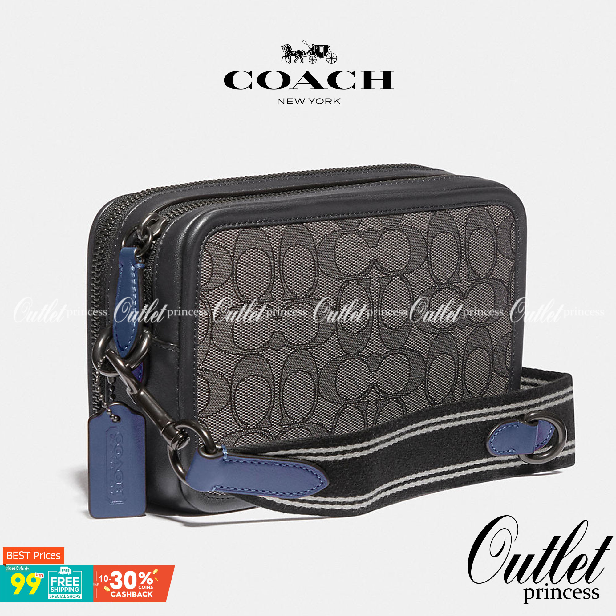 รุ่นสุดคูลล ใช้คู่ได้ทั้งชาย//หญิงเลยค่าา😘 COACH CHARTER CROSS BODY IN SIANATURE JACQUARD((C3780)) 💋พร้อมส่ง สินค้าออกใหม่ ไม่มียังไงไหว!! ✔️กระเป๋าสะพายครอสบอดี้ร์ หรือสามารถสอดมือตรงหนังด้านหน้าถือแบบเก๋ๆได้ด้วยค่าา วัสดุJacquardท