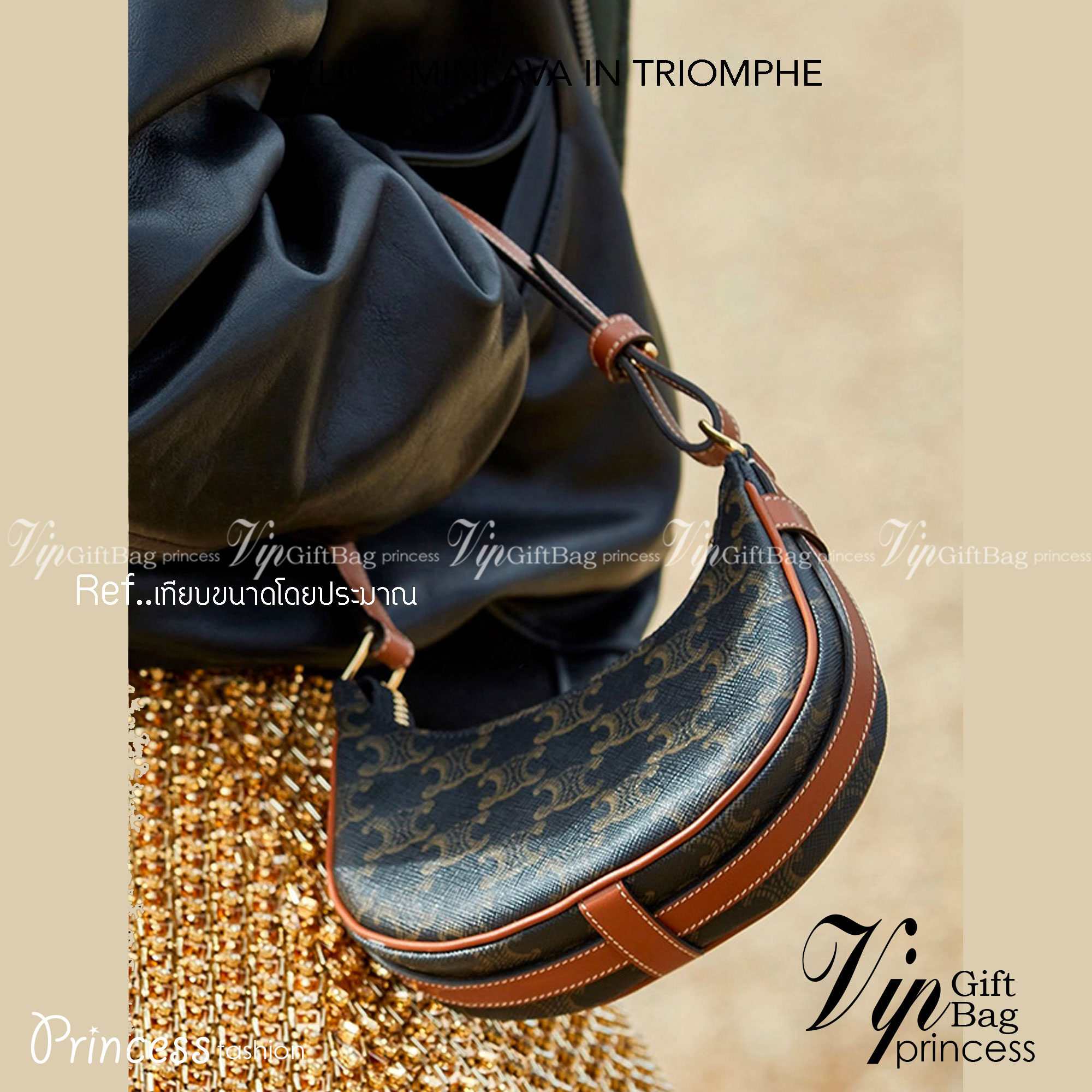 CELINE MINI AVA IN TRIOMPHE CANVAS AND CALFSKIN สวยเกินต้านกับน้องมินิ รุ่นสุดปัง ที่ใครเห็นก็ต้องว้าว กับกระเป๋าสะพายไหล่ ไซส์มินิ น้องน่ารักม้ากกก!! ไม่ไหว!! รูปทรงที่ไม่เหมือนใคร ใช้งานง่าย วัสดุหนังแคนวาสตัดสลับหนังแท้