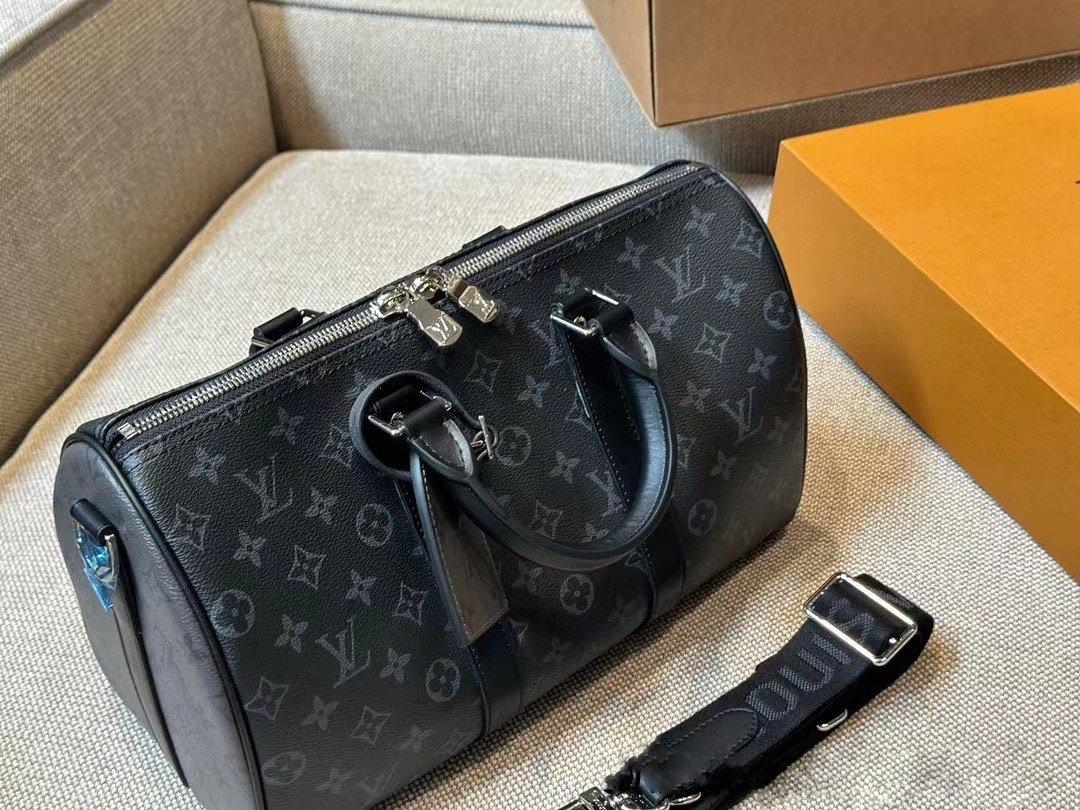 LV Keepall Bandouliere / LV Travel Bag พร้อมส่ง กระเป๋าเดินทางสุดคลาสสิค เรียบหรูมีระดับในวัสดุ Monogram Eclipse แคนวาส