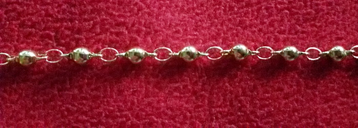 สินค้าหมดค่ะ สร้อยคอสแตนเลสสีทองลายเม็ดมะยมค่ะ