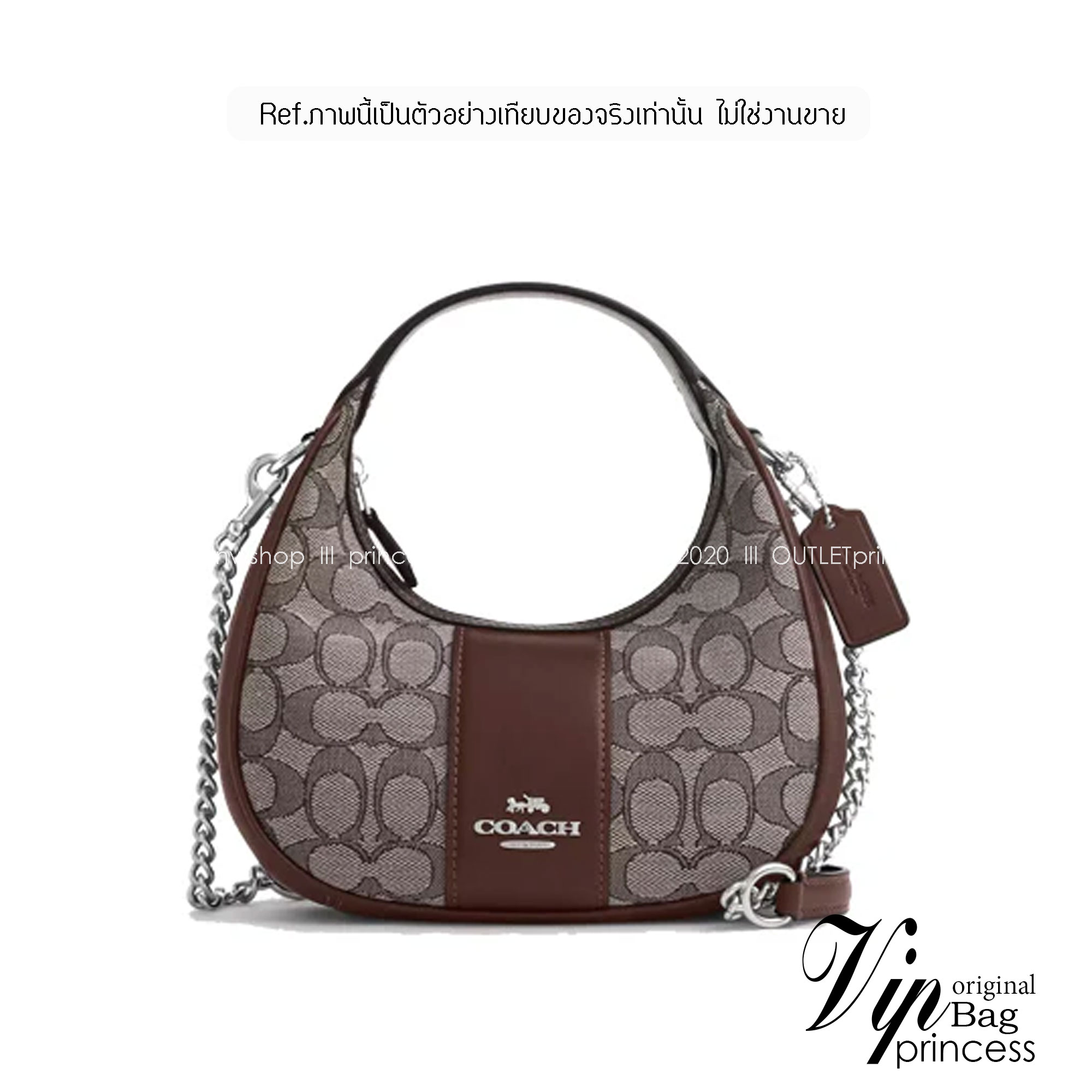 COACH CARMEN MINI CROSSBODY IN SIGNATURE JACQUARD กระเป๋ารูปทรงพระจันทร์โค้งมน น่ารักน่าใช้มากๆ!! เกรดท็อปออริ เกรดดีสุด สลับแท้ 1:1 ใช้ต่างประเทศได้