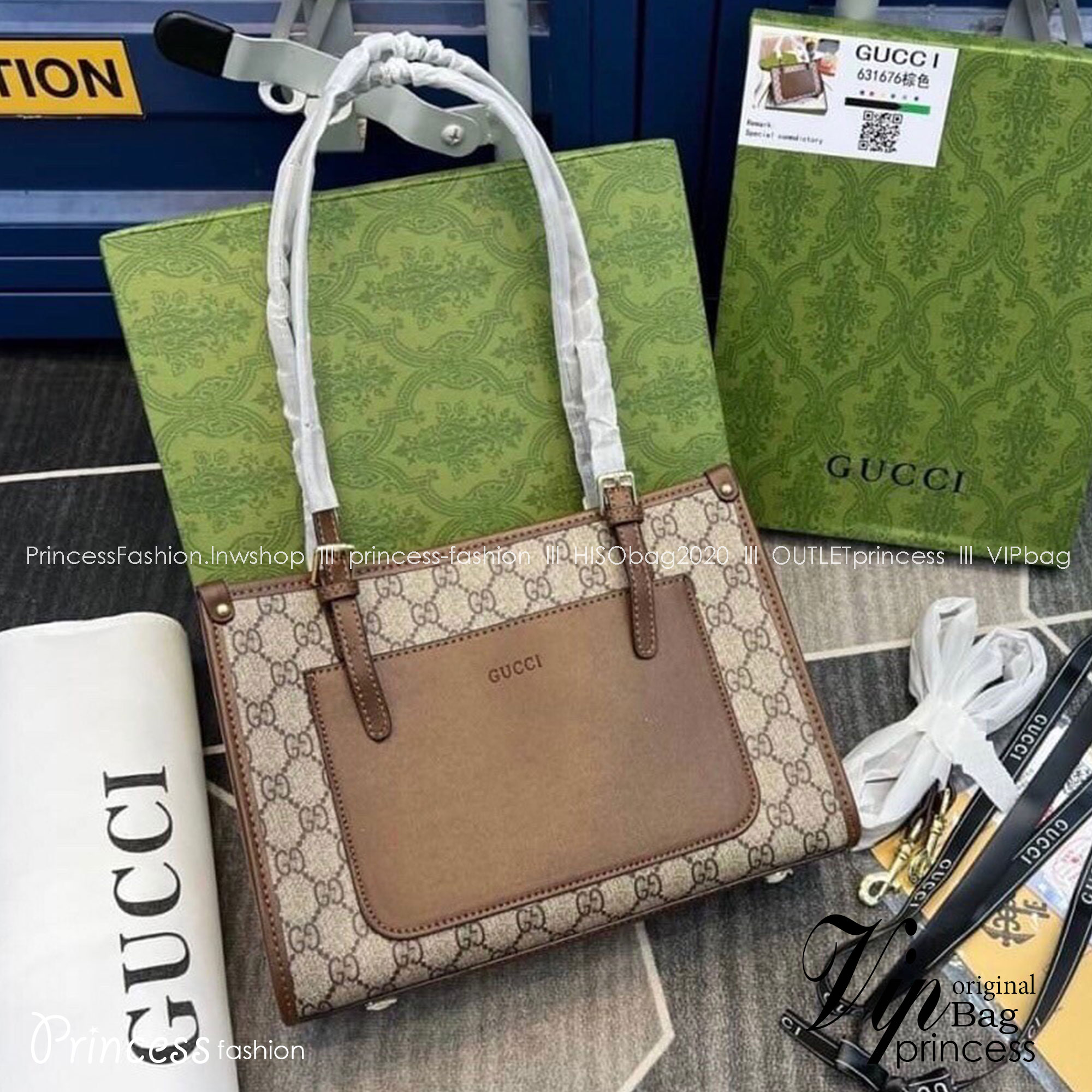 GUCCI TOTE BAG / GUCCI Shopping Bag กระเป๋าสะพายไหล่ทรง tote หูยาว ซิปบน มาพร้อมสายสะพายยาวถอดได้ ด้านในมีช่องซิปเล็กงานปั๊มแบรนด์ทุกจุด ตัวจริงสวยน่าใช้มากค่ะ