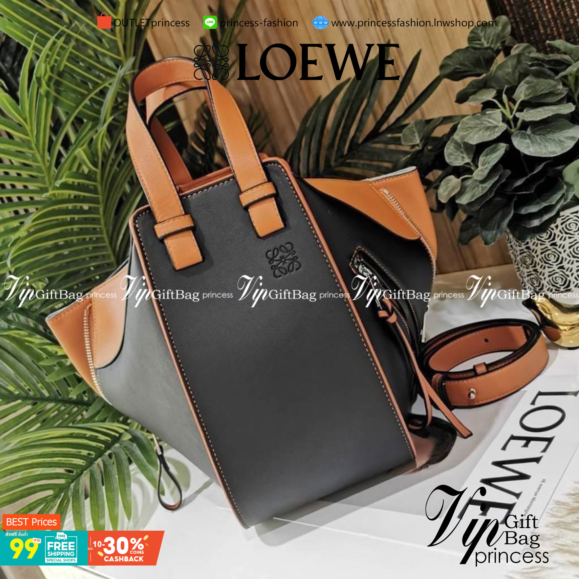LOEWE HANDLE & SHOULDER BAG VIP GIFT WITH PURCHASE (GWP) กระเป๋าถือหรือสะพายหนังแท้พรีเมี่ยมกิ๊ฟ Limited จาก LOEWE PERFUME DUTYFREE รุ่น Rare items สุดๆวัสดุหนังแท้ Calfskin หนังสวยดีไซน์มีเอกลักษณ์ ใบใหญ่กำลังดี น้ำหนักเบา ด้านข้างมีซิปปรับขยายได้หลายทรง