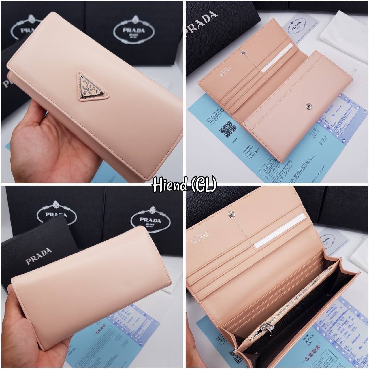 หนังแท้ Prada Long Wallet / Prada Wallet กระเป๋าสตางค์ใบยาว ใช้งานง่าย สวยหรู งานหนังแท้ทั้งใบ ภาพสินค้าถ่ายจากงานขายจริง ใช้งานต่างประเทศได้