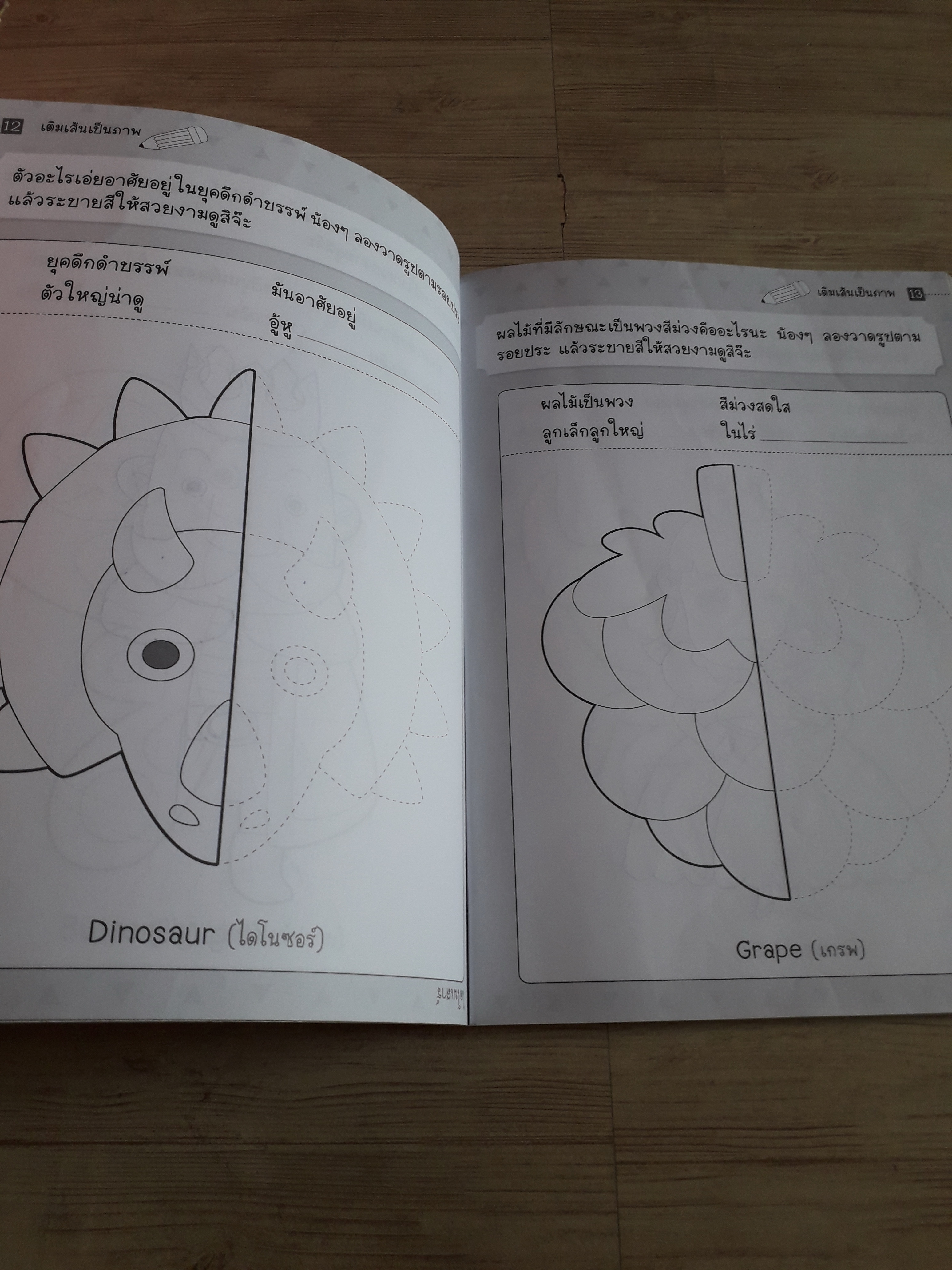 หนังสือชุดฝึกลากและระบายให้ลายมือสวย เติมเส้นเป็นภาพ