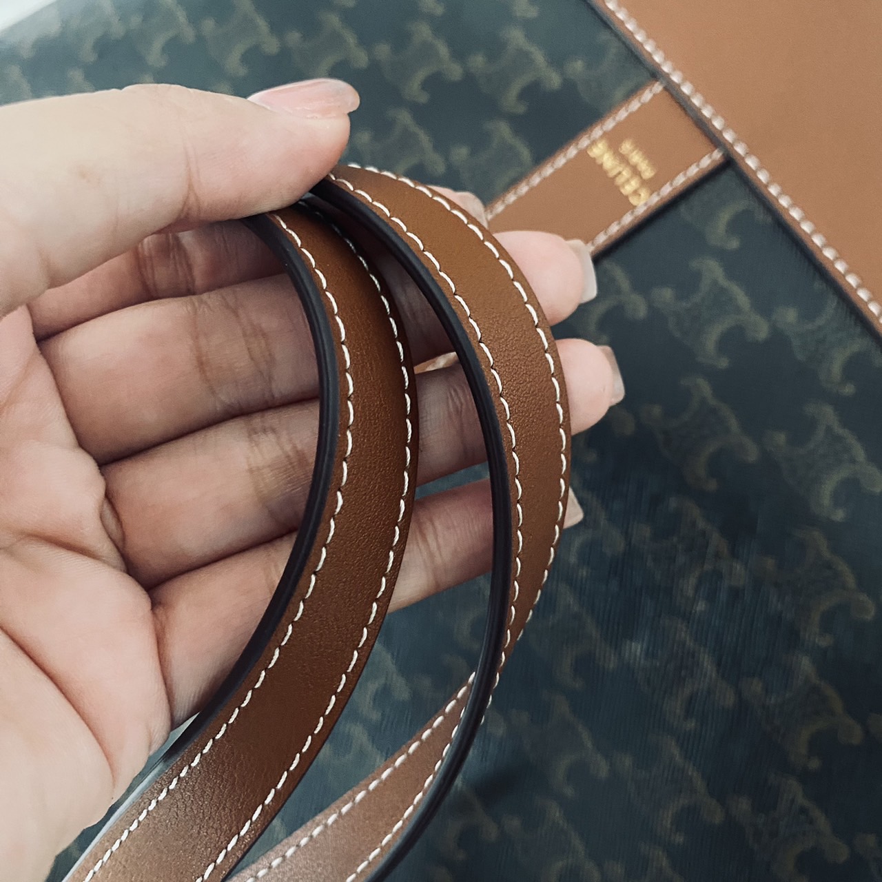 CELINE Cabas in triomphe canvas tote Bag กระเป๋าสะพายทรงโท้ทใบใหญ่ รุ่นยอดนิยม แคนวาสแท้ปั้มลายคมชัด งานสวยหรูคลาสสิคไม่มีเอ้าท์