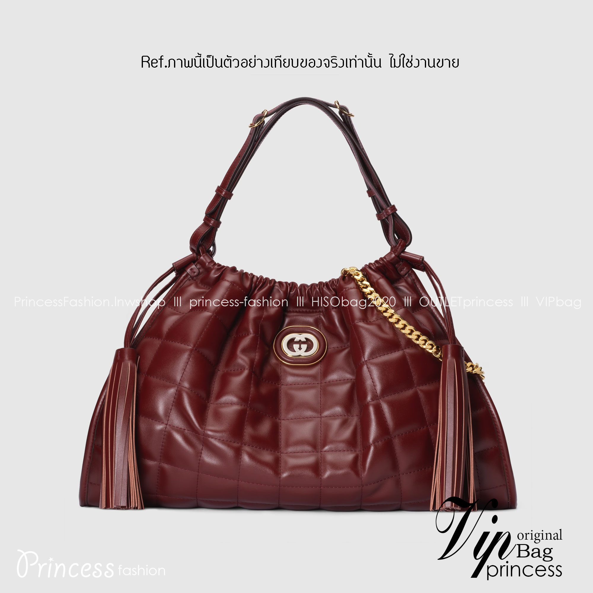 GUCCI MEDIUM QUILTED TOTE BAG / Gucci Hobo / Gucci Deco Medium Tote Bag พร้อมส่ง กระเป๋าสะพายใบใหญ่ หนังแท้ หนังสวย Interlocking G **สินค้าเกรดท็อปออริจินอลสลับแท้ 1:1 เกรดดีสุด