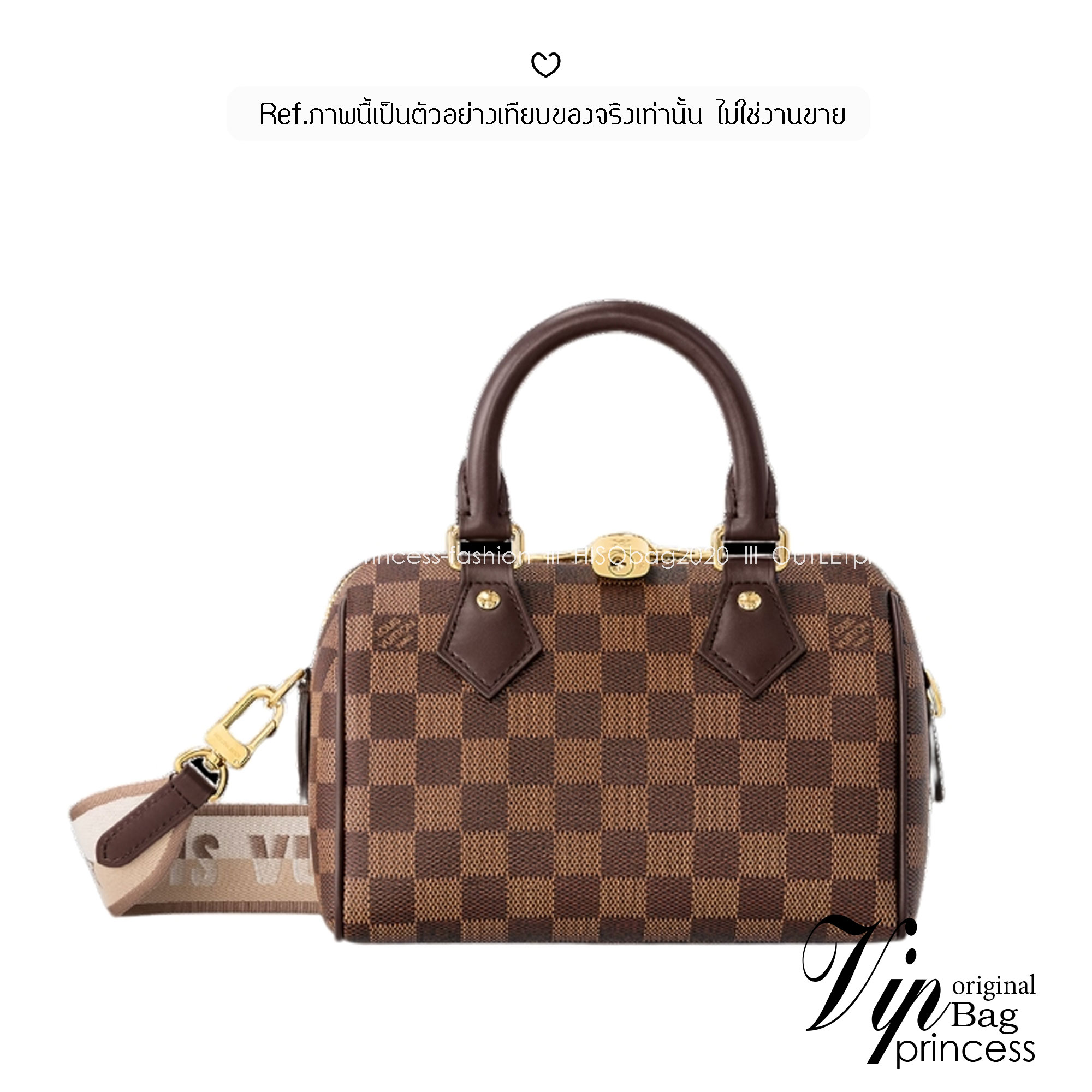 ORI หนังแท้ | LV Speedy 20 Bandoulière Damier Ebene กระเป๋าทรงหมอนสปีดี้แคนวาสคลาสสิกไซส์เล็ก พร้อมสายสะพายผ้าสปอร์ต รุ่นท็อปฮิตในตำนาน สวยงามตลอดกาล แต่งขอบหนังสีน้ำตาล Chocolate ไลฟ์สไตล์แอคทีฟคล่องตัว