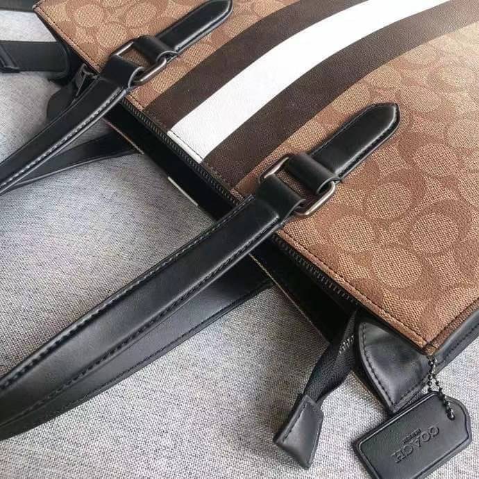 COACH GRAHAM STRUCTURED TOTE IN SIGNATURE CANVAS WITH VARSITY STRIPE C3232
