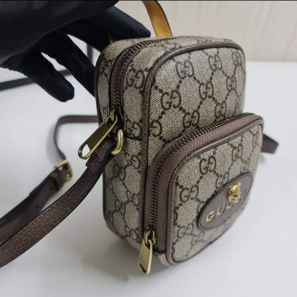 หนังแท้ GUCCI Neo Vintage mini bag / GG Mini Crossbody bag กระเป๋าสะพายข้างใบเล็ก ใช้ได้ทั้งชาย/หญิง งานหนังแท้ทั้งใบ ออริจินอลเกรด ภาพสินค้าถ่ายจากงานขายจริง ใช้งานต่างประเทศได้ค่ะ
