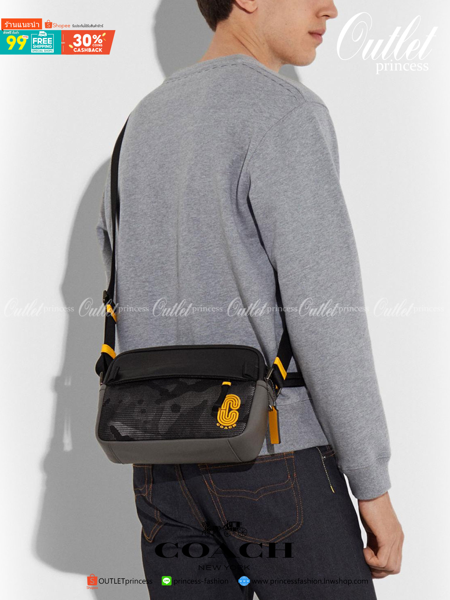 COACH EDGE CROSSBODY IN SIGNATURE CANVAS กระเป๋าสะพายครอสบอดี้ร์ วัสดุหนังแท้ หนังนิ่มอย่างดีค่ะ ด้านหน้ามีช่องซิปซ่อนให้หนึ่งช่อง เปิดปิดช่องหลักแบบซิปคู่ภายในกว้าง ใส่ของได้จุเลยนะคะ มีช่องซิปและช่องเล็กให้อีก2ช่อง;ด้านหลังกระเป๋าเป็นช่องโล่งใส่ของอีกช่