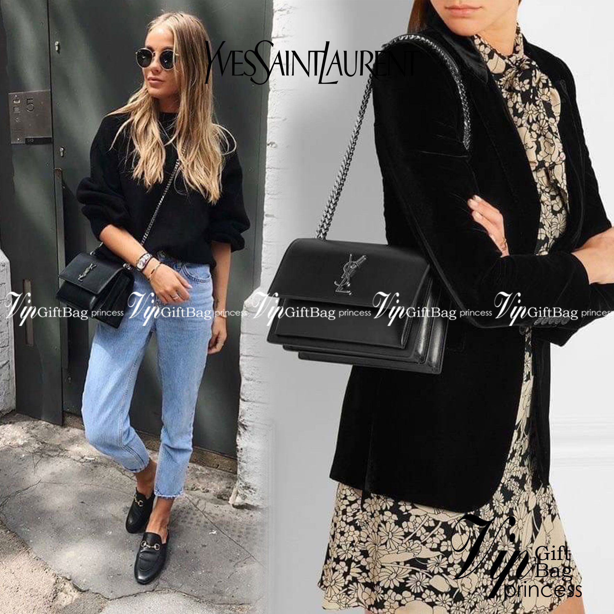 YVES SAINT LAURENT YSL BAG VIP GIFT WITH PURCHASE (GWP) พรีเมี่ยมกิ้ฟ Limited Edition จาก YSL DUTY FREE COUNTER วัสดุหนังแท้ Calfskin ทรงสี่เหลี่ยมหนังสวยหรูอยู่ทรงเปิดปิดด้วยกระดุมแม่เหล็ก ภายในโล่งมีช่องหลัก และช่องย่อยสามารถใส่มือถือของใช้จุกจิกได้เยอะ