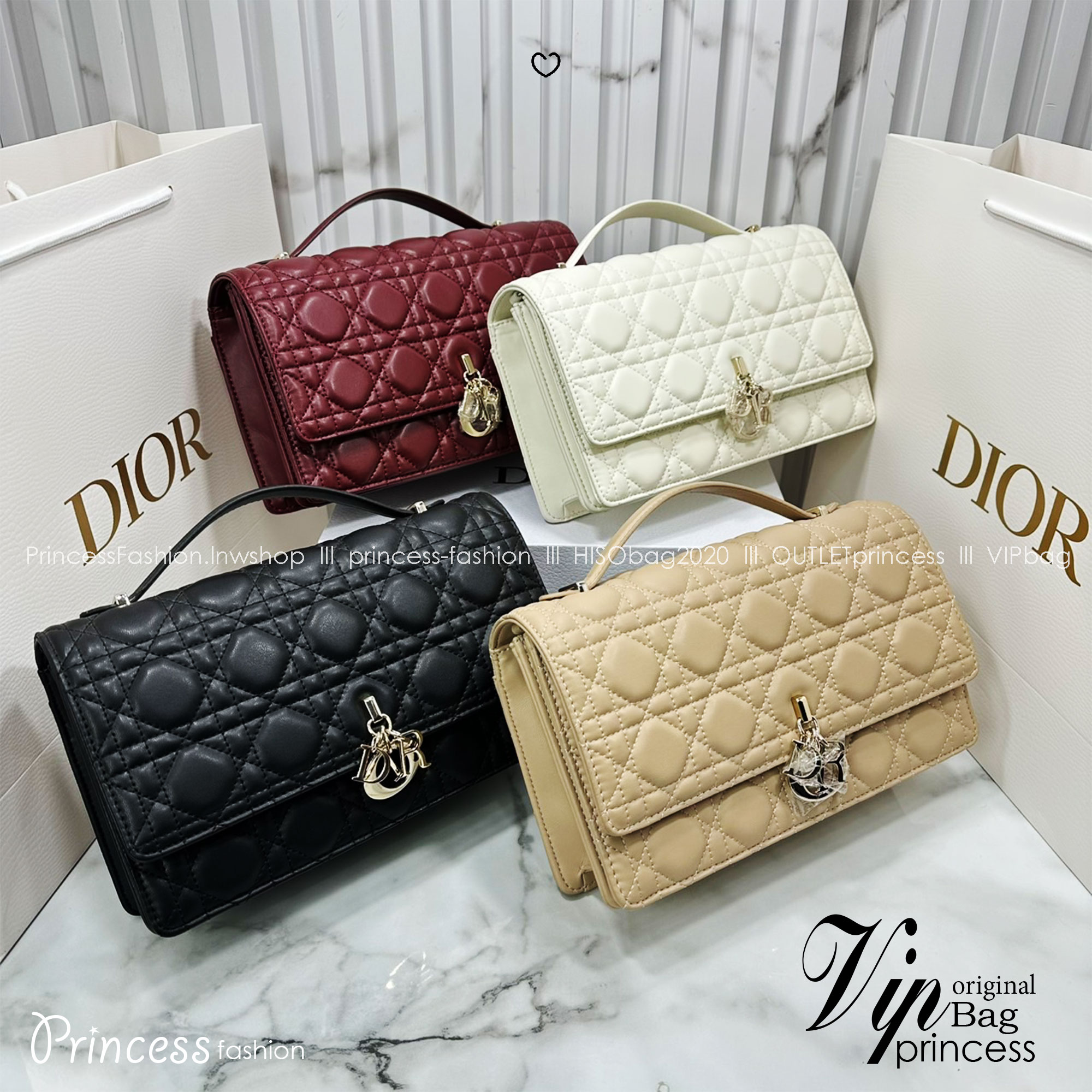 ORI หนังแท้ | My Dior Top Handle / Dior Clutch Bag กระเป๋าสะพายทรงคลัชทันสมัย หรูหราสง่างาม จะถือหรือสะพายก็ดูดีมีระดับ