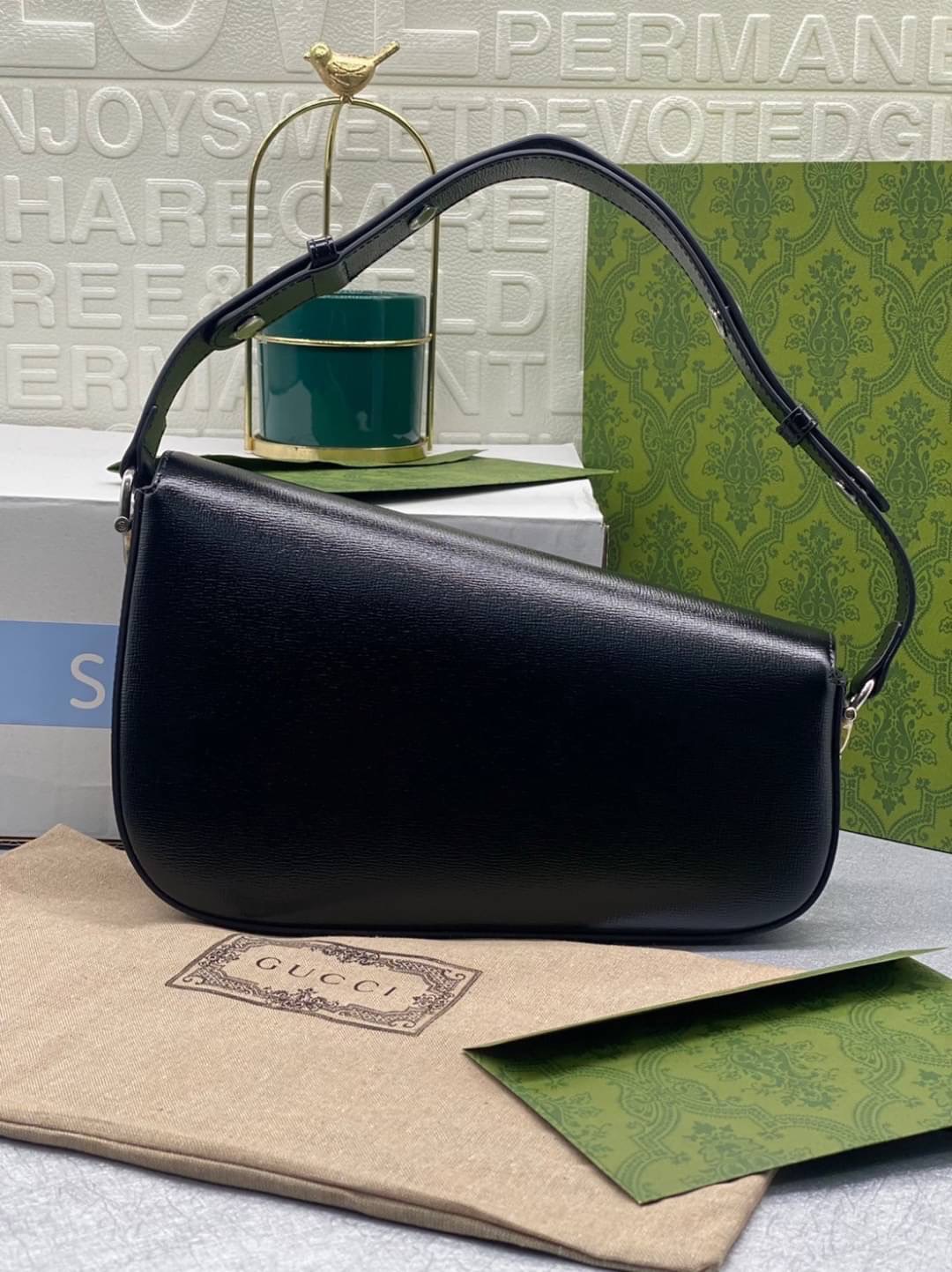 GUCCI HORSEBIT 1955 SMALL SHOULDER BAG กระเป๋าสะพายถือหรือสะพายไหล่ แคนวาสสวยอย่างดี เกรดท็อปออริจินอล 1:1 เกรดดีสุด สลับแท้