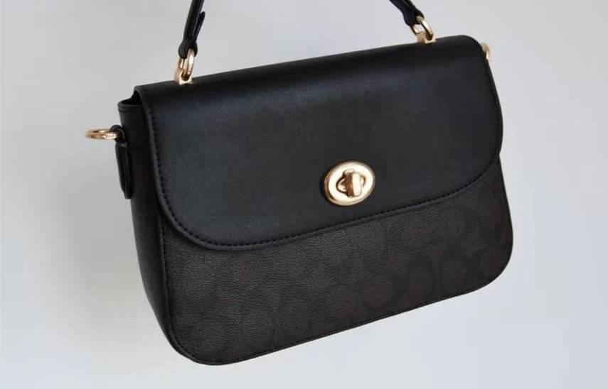 Coach Marlie Top Handle Satchel In Signature Chambray & Canvas Brown Black C1765