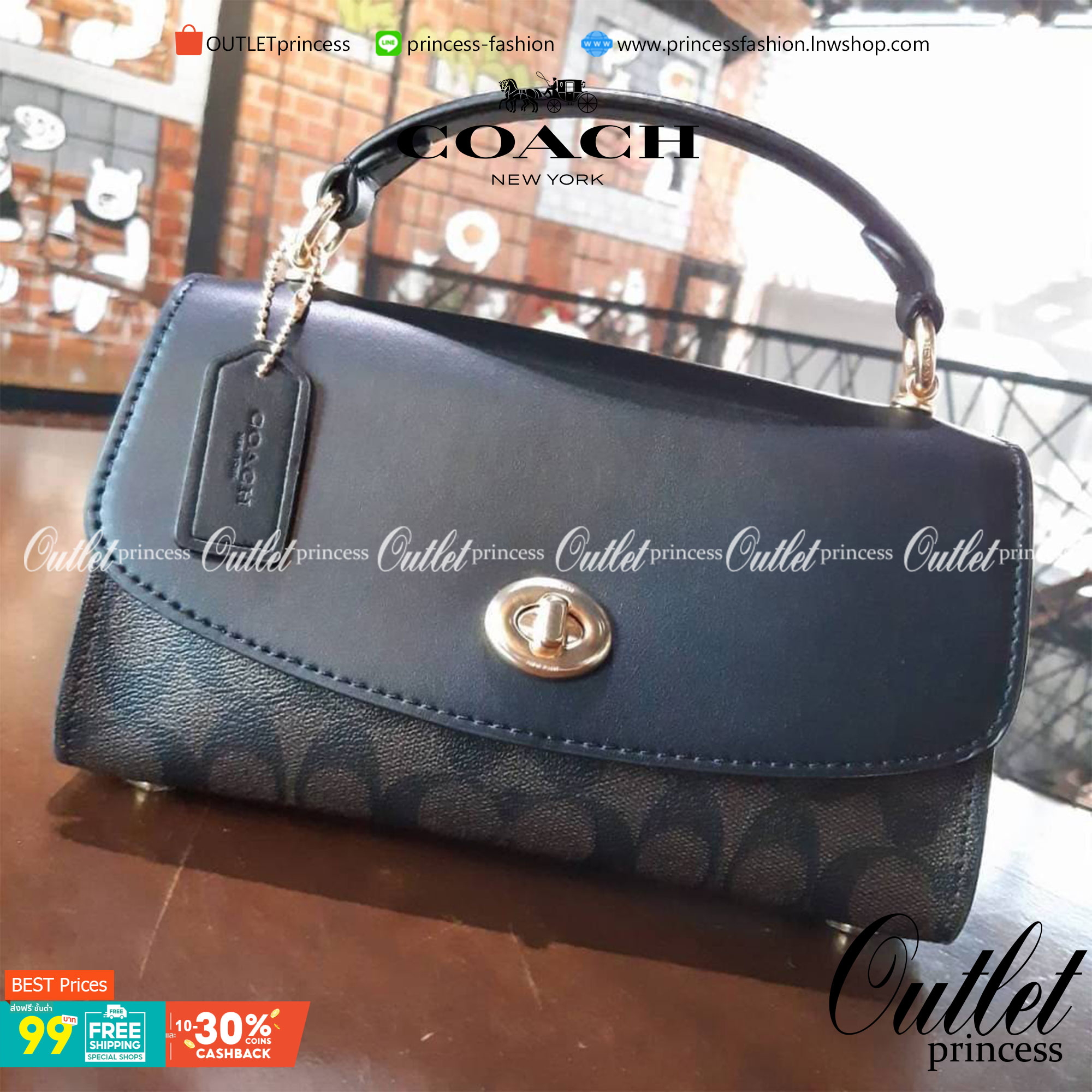COACH TILLY SATCHEL 23 IN SIGNATURE CANVAS ((C1802//C1439/C1435)) กระเป๋า crossbody สวยหรู ขนาดใหม่ พร้อมสีมาใหม่!! ดีไซน์ย้อนยุค วัสดุหนังแคนวาสเคลือบลายสลับหนังแท้ มาพร้อมหูจับในตัว และสาย crossbody ปรับได้ตามตัว เปิด-ปิดด้วยตัวบิดล็อค ภายในโล่ง บุกำมะห
