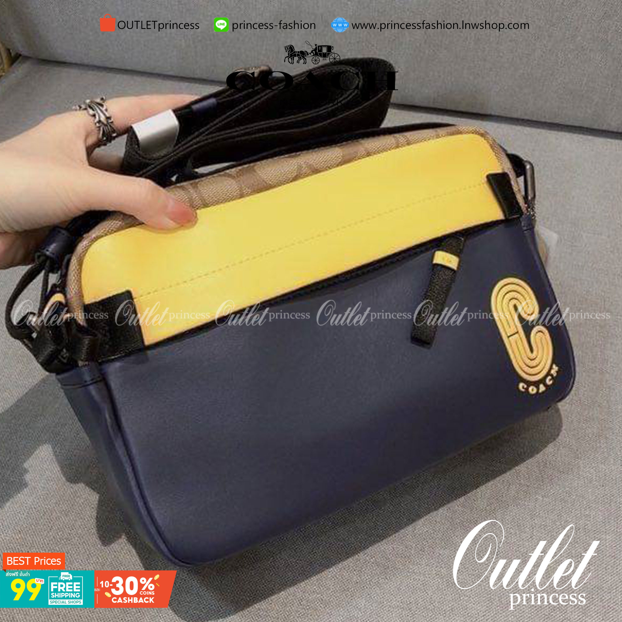 COACH EDGE CROSSBODY IN SIGNATURE CANVAS กระเป๋าสะพายครอสบอดี้ร์ วัสดุหนังแท้ หนังนิ่มอย่างดีค่ะ ด้านหน้ามีช่องซิปซ่อนให้หนึ่งช่อง เปิดปิดช่องหลักแบบซิปคู่ภายในกว้าง ใส่ของได้จุเลยนะคะ มีช่องซิปและช่องเล็กให้อีก2ช่อง;ด้านหลังกระเป๋าเป็นช่องโล่งใส่ของอีกช่