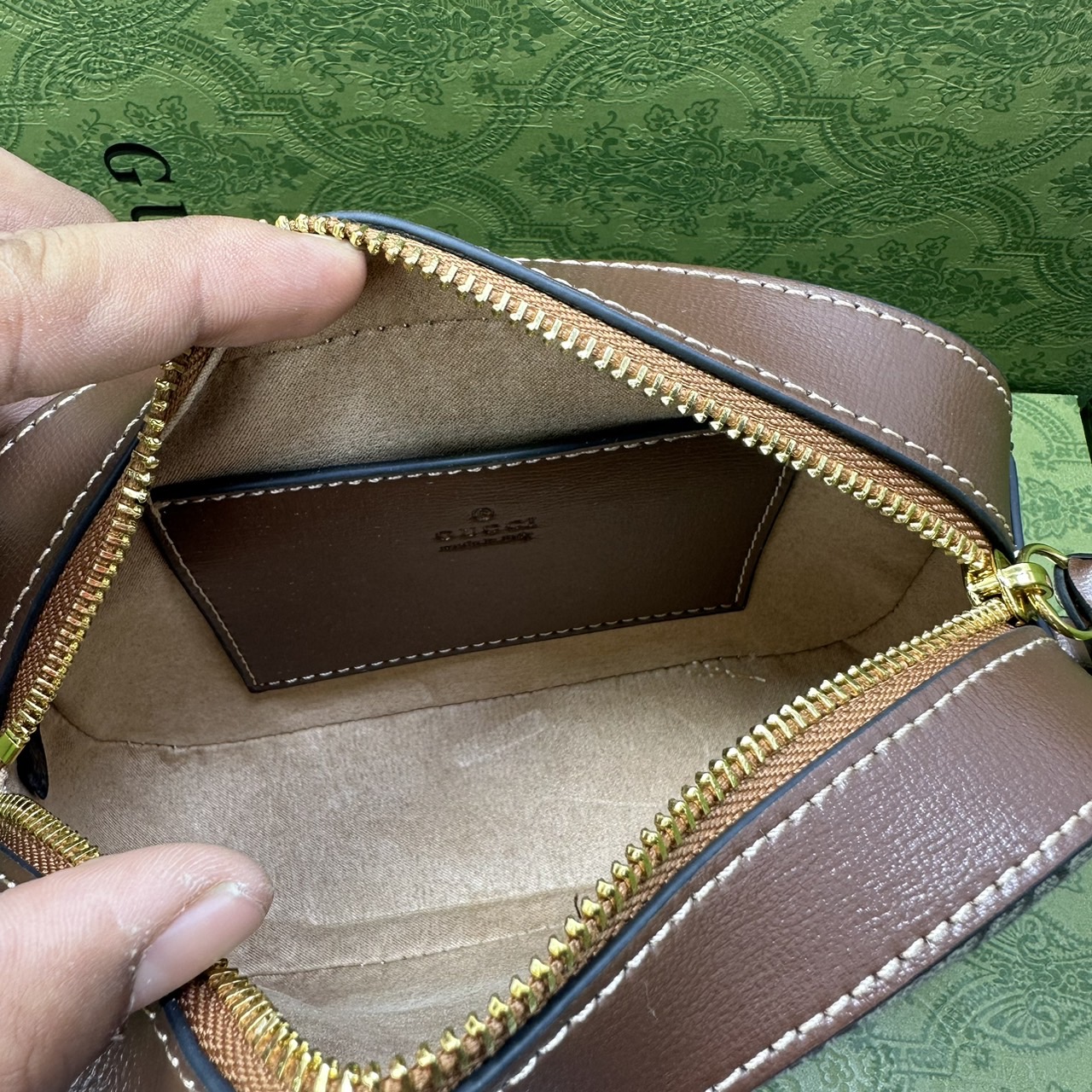 GUCCI HORSEBIT 1955 SMALL SHOULDER BAG Leather Gold-toned กระเป๋าสะพาย เกรดออริ สลับแท้ 1:1 ใช้งานต่างประเทศได้