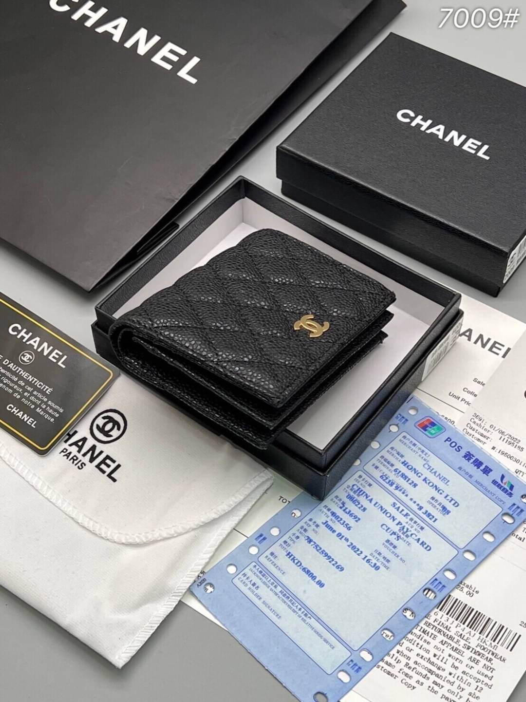 CHANEL Wallet Caviar / Chanel Short Wallet / Chanel Card Holder กระเป๋าสตางค์ชาแนลใบสั้น กระเป๋าใส่บัตร เกรดออริจินอล ภาพถ่ายจากงานขายจริง ใช้งานต่างประเทศได้