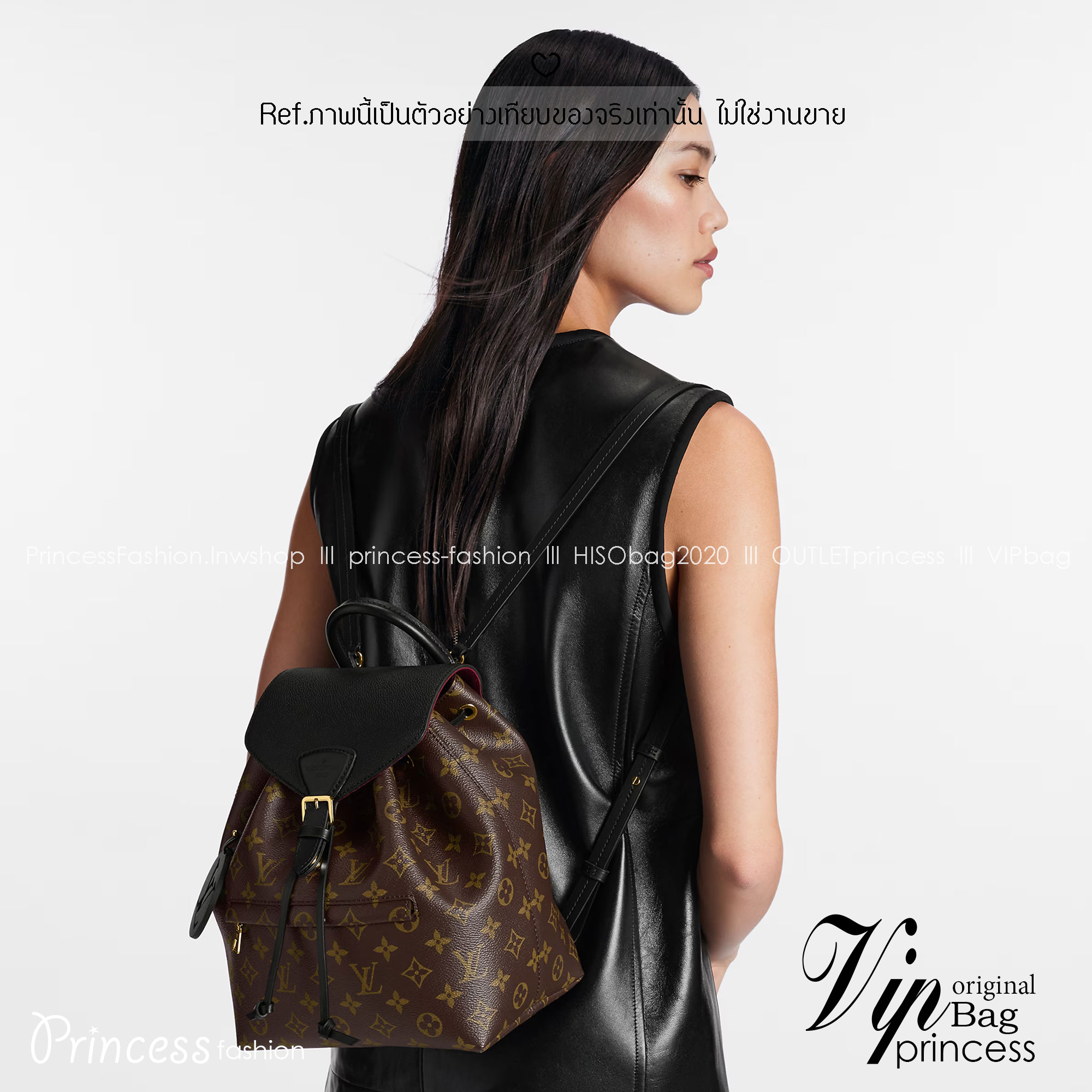 LV Montsouris PM Backpack กระเป๋าเป้ดีไซน์เรียบหรูเป็นเอกลักษณ์ จะถือหรือสะพายข้างก็สวยติดแกลม ขนาดกำลังสวยน่าใช้ตอบโจทย์แน่นอน