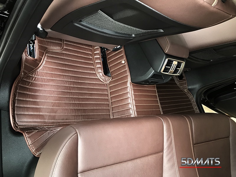 พรมปูพื้นรถยนต์5D PAJERO SPORT 2015-21 สีกาแฟ เต็มคัน รวมแผ่นท้าย ปิดเบาะ 9ชิ้น