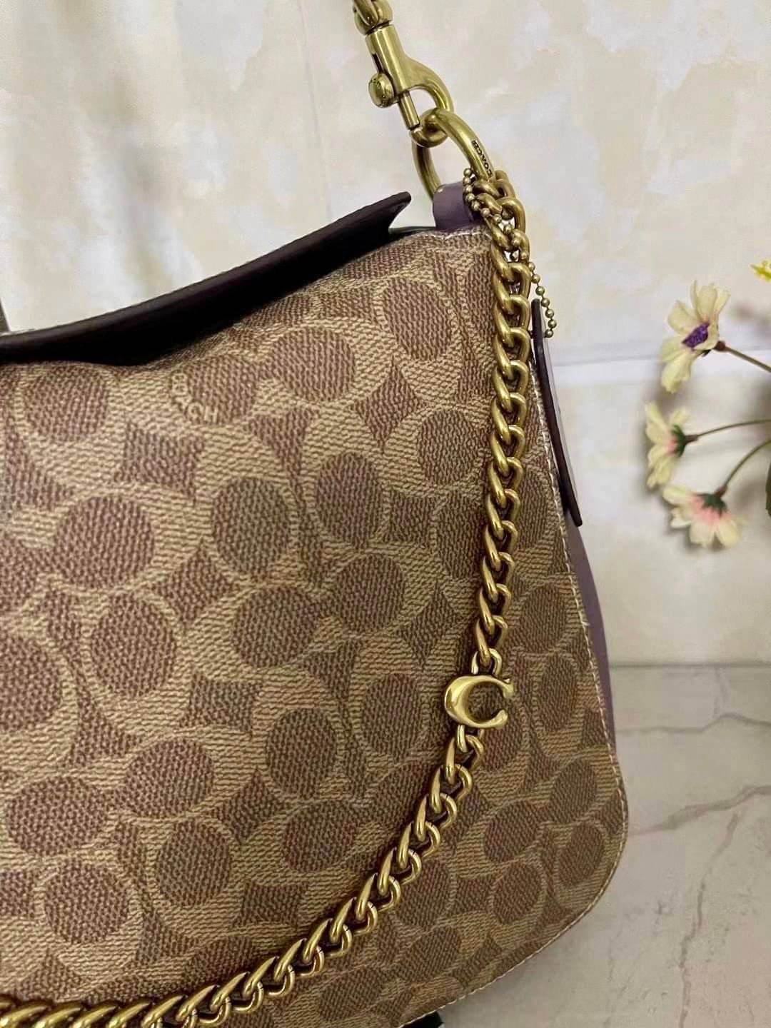 Coach Signature Chain Hobo In Signature Canvas พร้อมส่ง 4 สี